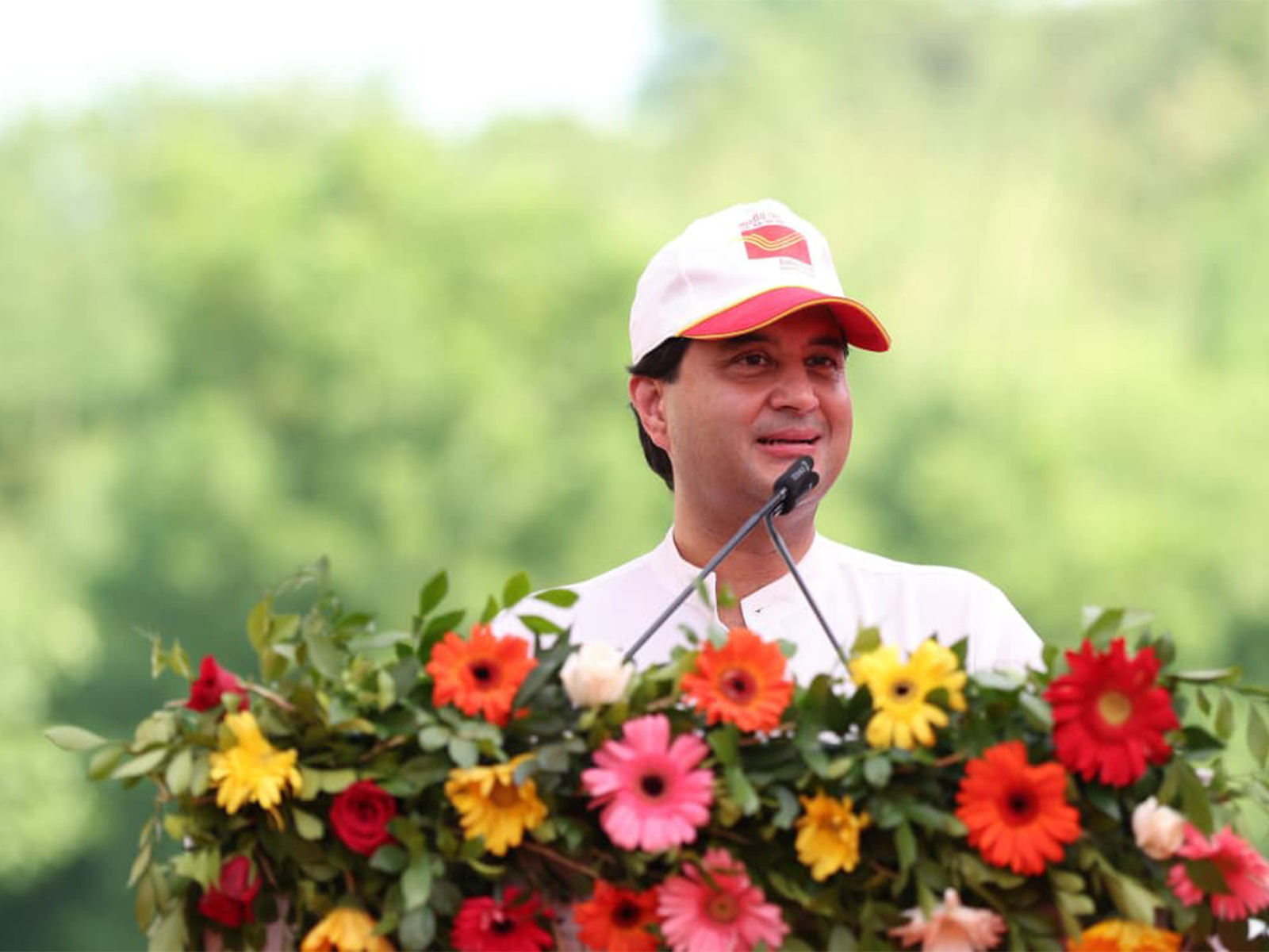 Union Minister Jyotiraditya Scindia addresses Rural Postal Conference in Kevadia, Gujarat (Photo/ANI) Union Minister Jyotiraditya Scindia addresses Rural Postal Conference in Kevadia, Gujarat (Photo/ANI)