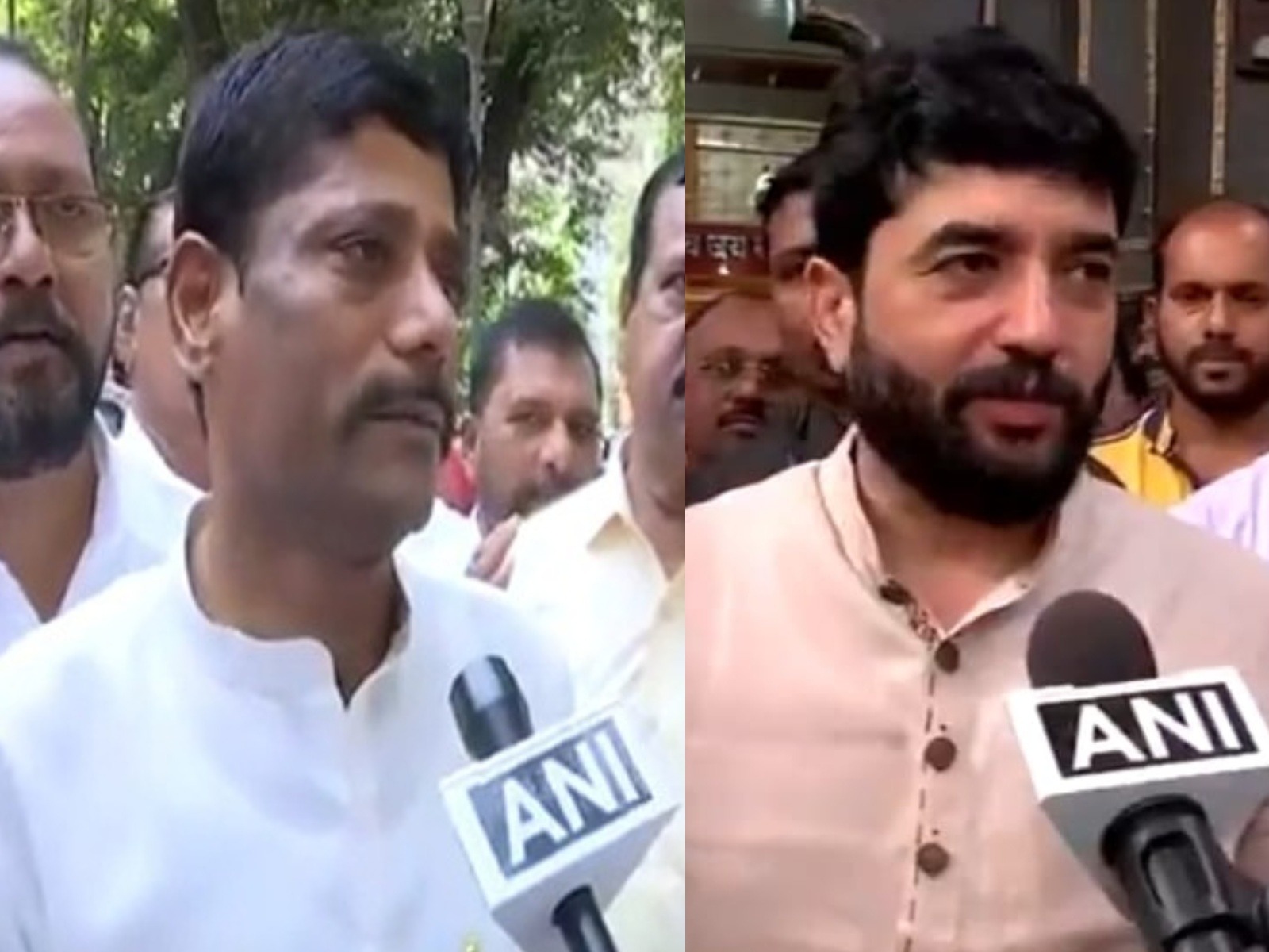 Shiv Sena's Ravindra Dhangekar (Left) and MoS Murlidhar Mohol (Right). (Photo/ANI) Shiv Sena's Ravindra Dhangekar (Left) and MoS Murlidhar Mohol (Right). (Photo/ANI)