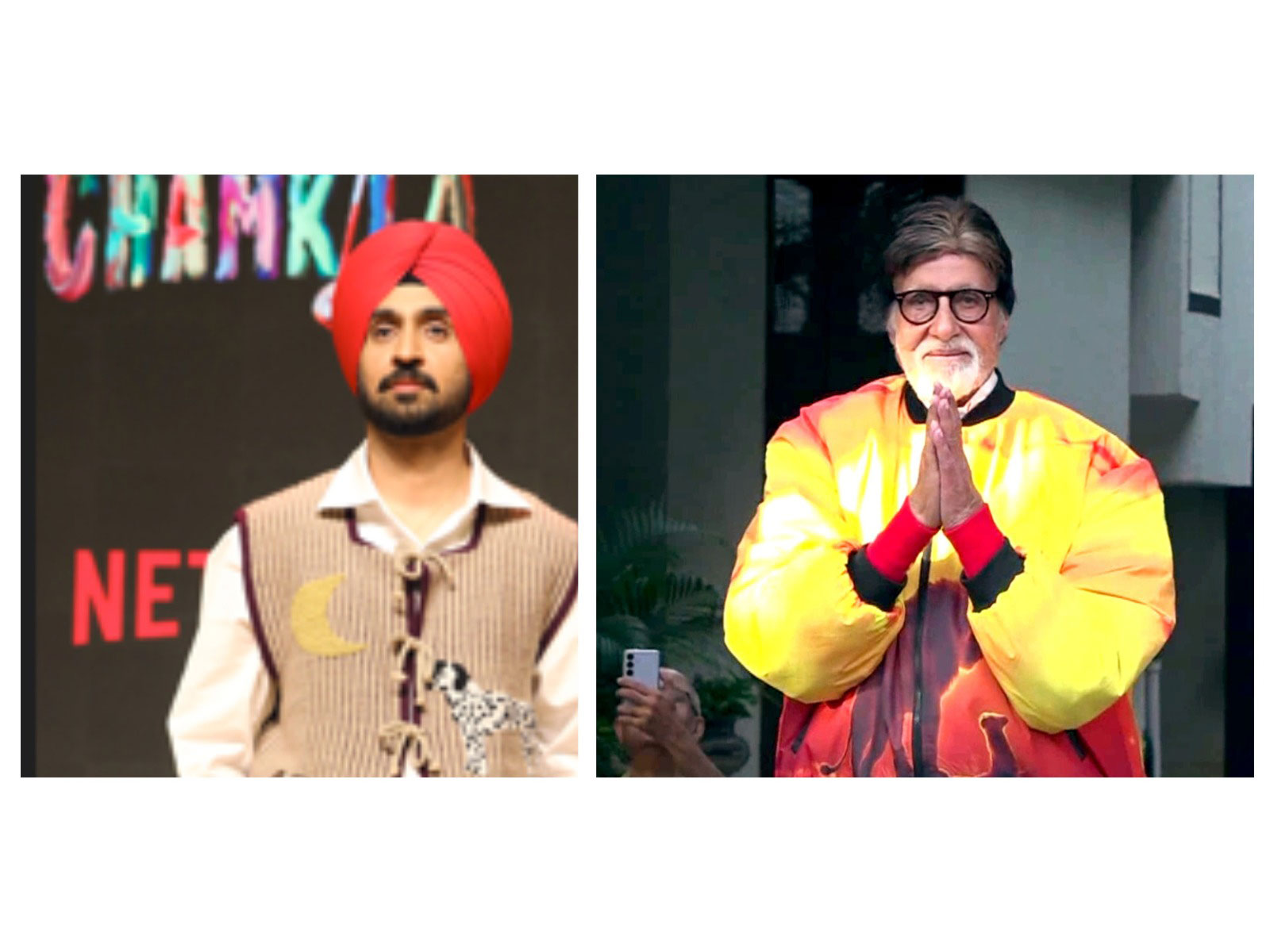 Megastar Amitabh Bachchan and actor Diljit Dosanjh (Image source: ANI) Megastar Amitabh Bachchan and actor Diljit Dosanjh (Image source: ANI)