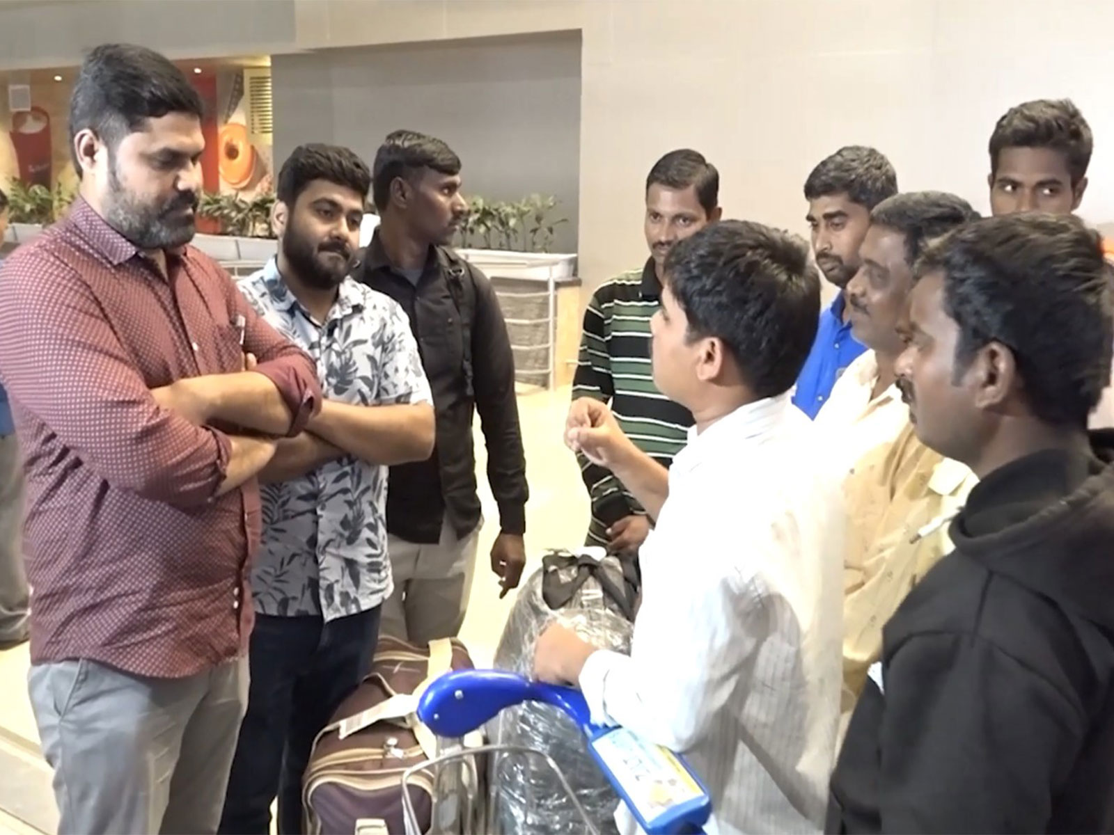 Former Minister  & MLA Harish Rao efforts made 12 Jordan Migrant Workers Reach Home (Photo/ANI) Former Minister  & MLA Harish Rao efforts made 12 Jordan Migrant Workers Reach Home (Photo/ANI)