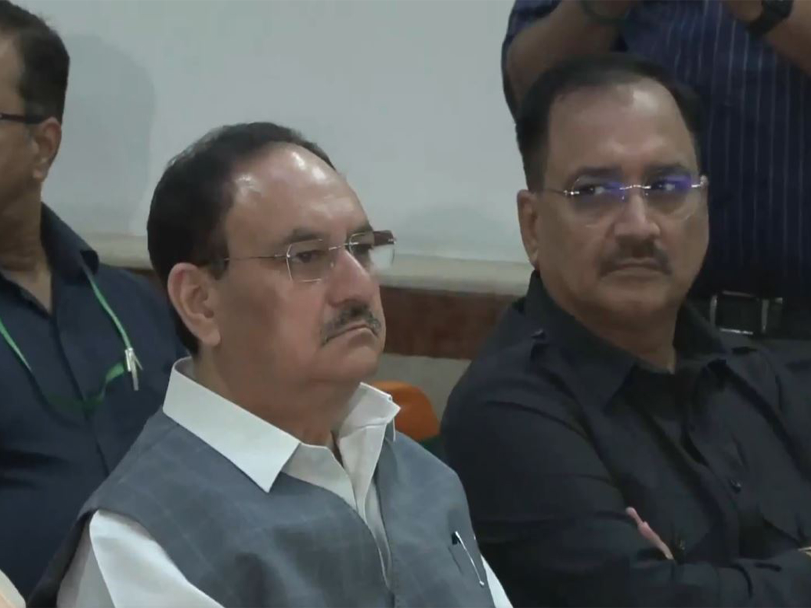 BJP National President JP Nadda along with other ministers listens to PM Modi's Mann Ki Baat 127th edition in Delhi (Photo/ANI) BJP National President JP Nadda along with other ministers listens to PM Modi's Mann Ki Baat 127th edition in Delhi (Photo/ANI)