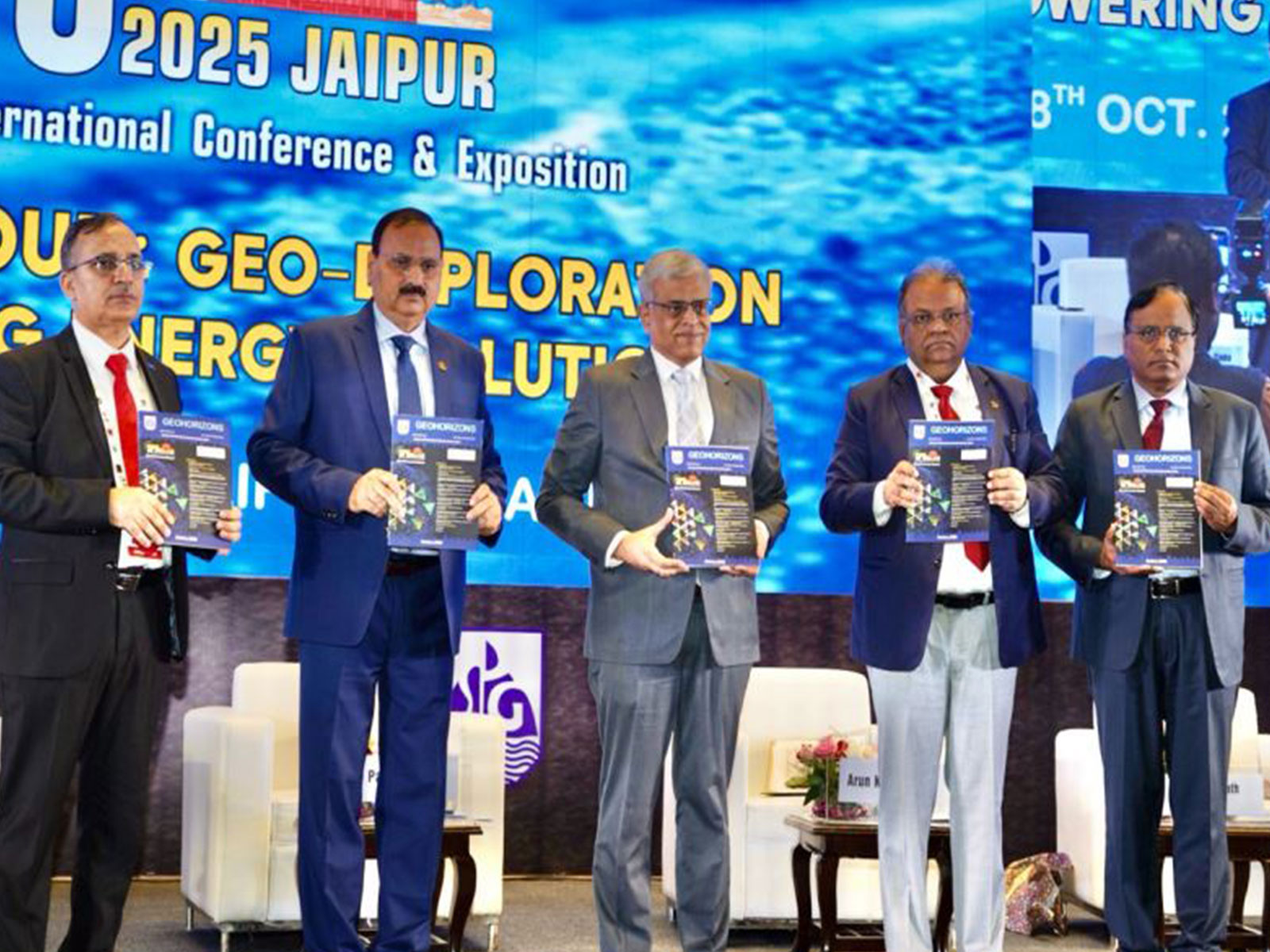 Launch of the latest issue of GEOHORIZONS Journal by Secretary MoPNG and other dignitaries (Image: ONGC) Launch of the latest issue of GEOHORIZONS Journal by Secretary MoPNG and other dignitaries (Image: ONGC)