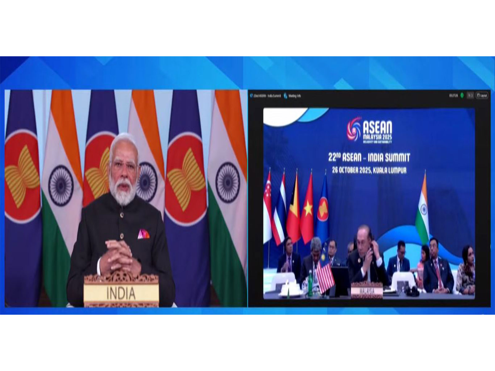Prime Minister Narendra Modi virtually addressing 22nd ASEAN-India summit (Photo credit/YouTube@MEA) Prime Minister Narendra Modi virtually addressing 22nd ASEAN-India summit (Photo credit/YouTube@MEA)