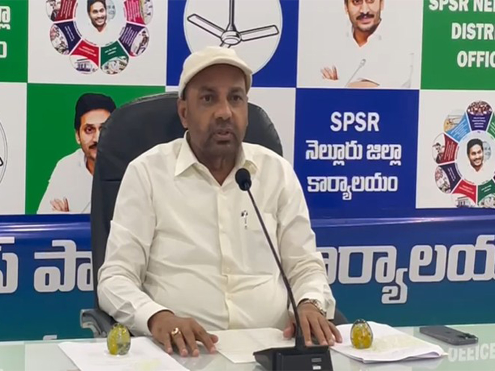 YSR Congress Party Nellore District President and former minister Kakani Govardhan Reddy. (Photo/ANI)