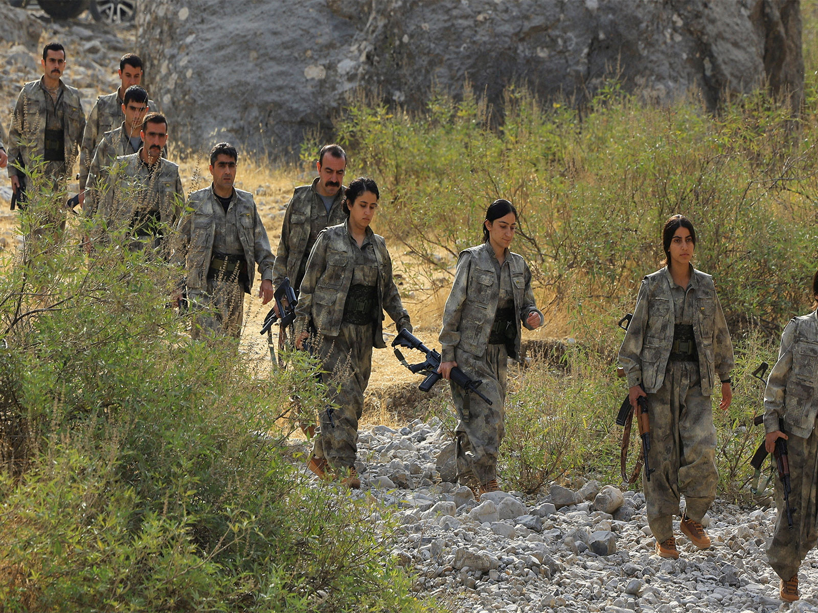 Kurdistan Workers Party (PKK) members walking for a disarmament ceremny to Qandil (Photo/Reuters) Kurdistan Workers Party (PKK) members walking for a disarmament ceremny to Qandil (Photo/Reuters)