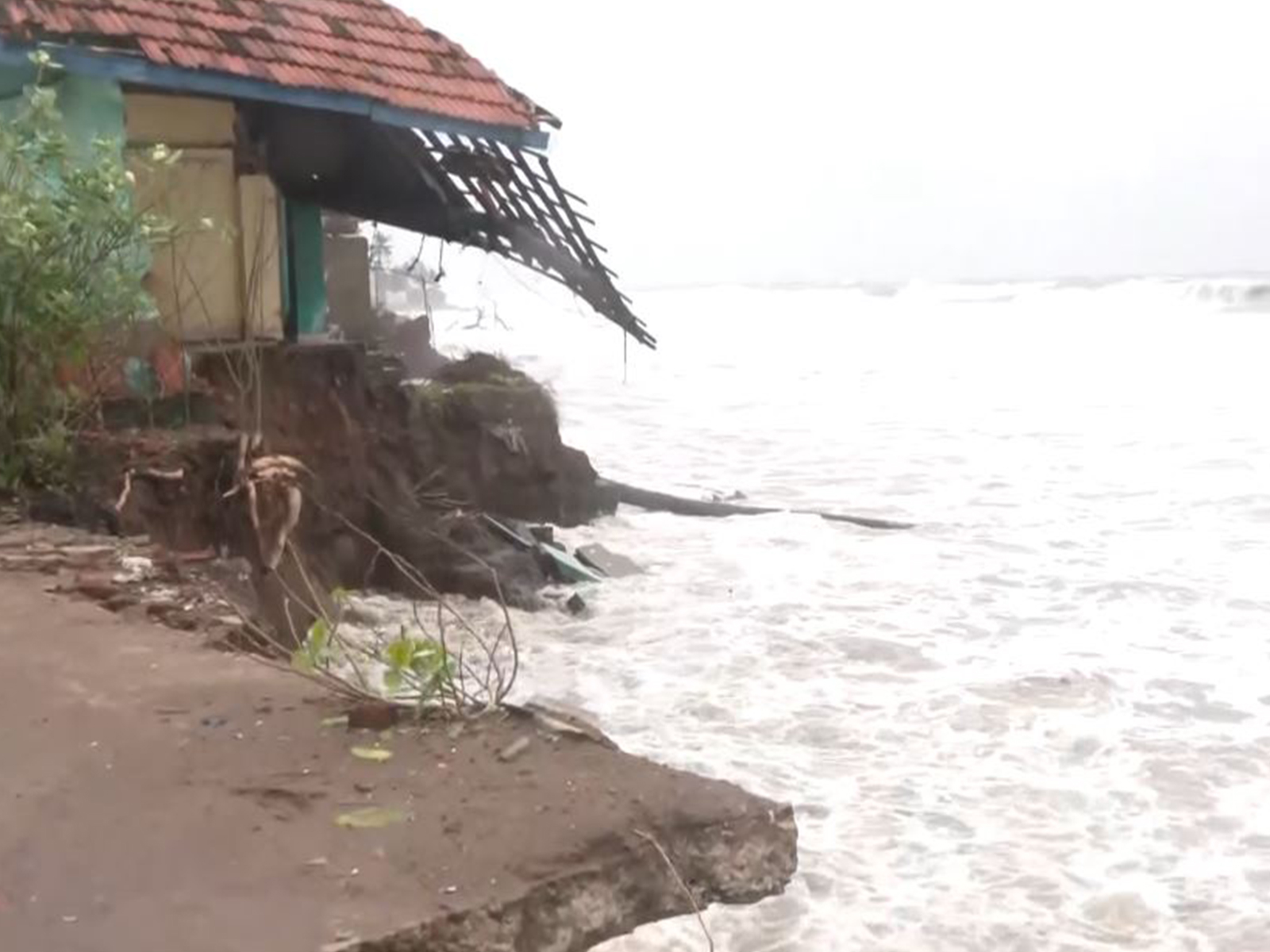 SCS Montha is expected to cross the Andhra Pradesh coast around Kakinada on Tuesday midnight (Photo/ANI) SCS Montha is expected to cross the Andhra Pradesh coast around Kakinada on Tuesday midnight (Photo/ANI)