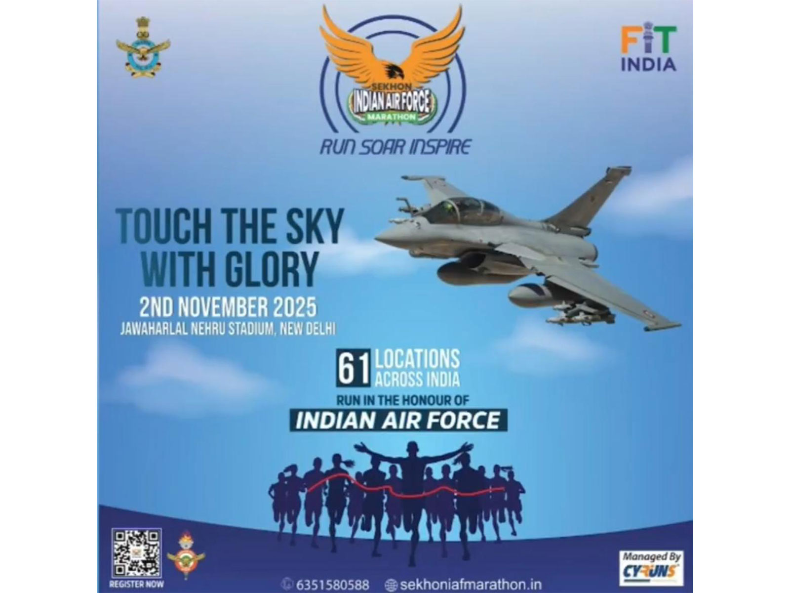 Indian Air Force gears up for Sekhon IAF Marathon 2025 (Photo: PIB) Indian Air Force gears up for Sekhon IAF Marathon 2025 (Photo: PIB)