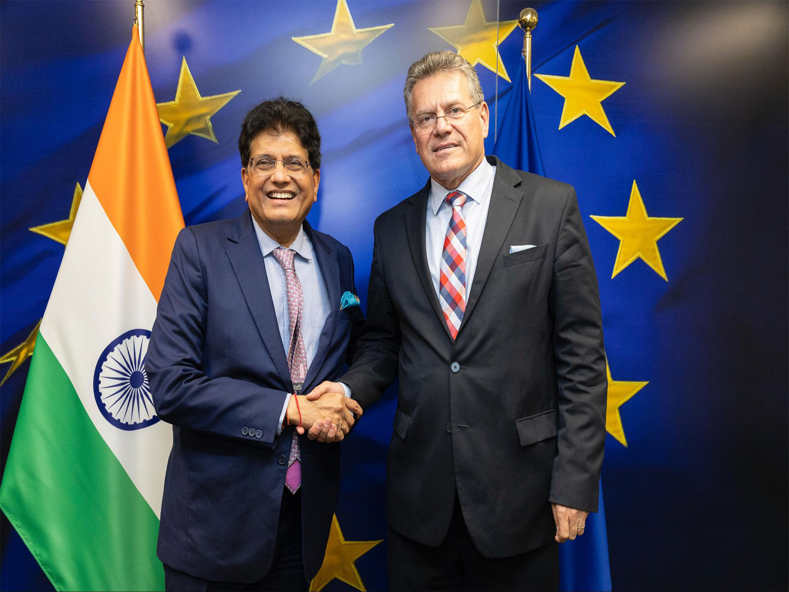 Union Minister Piyush Goyal and Maros Sefcovic, Commisioner for Trade and Economic Security (Photo/ X@MarosSefcovic) Union Minister Piyush Goyal and Maros Sefcovic, Commisioner for Trade and Economic Security (Photo/ X@MarosSefcovic)