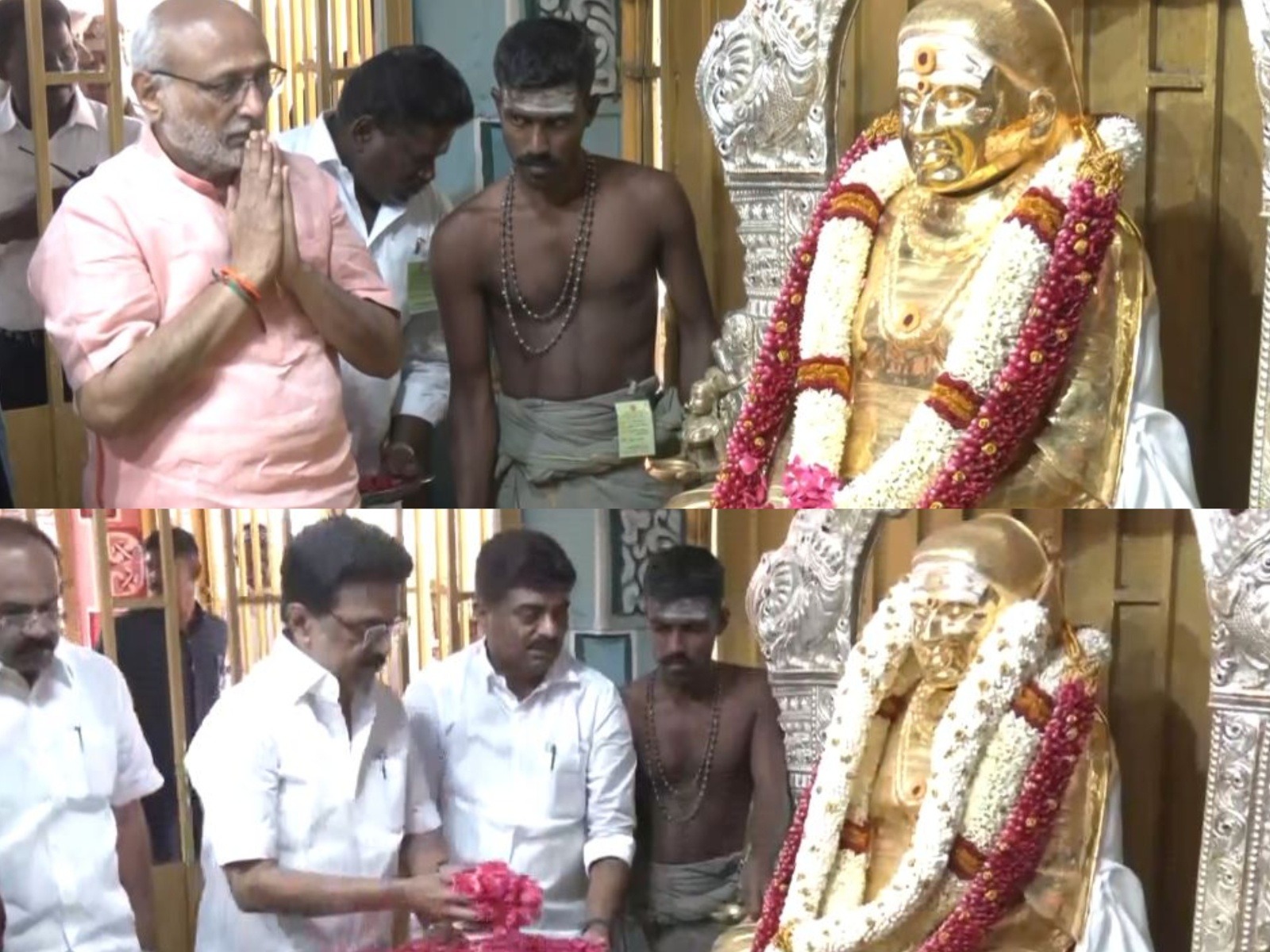 Vice President CP Radhakrishnan and Tamil Nadu CM MK Stalin pays tribute (Photo/ANI)