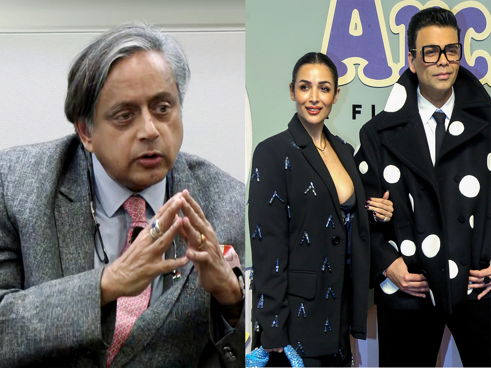 Shashi Tharoor reacts to Karan Johar, Malaika Arora's comments (File photo: ANI) Shashi Tharoor reacts to Karan Johar, Malaika Arora's comments (File photo: ANI)