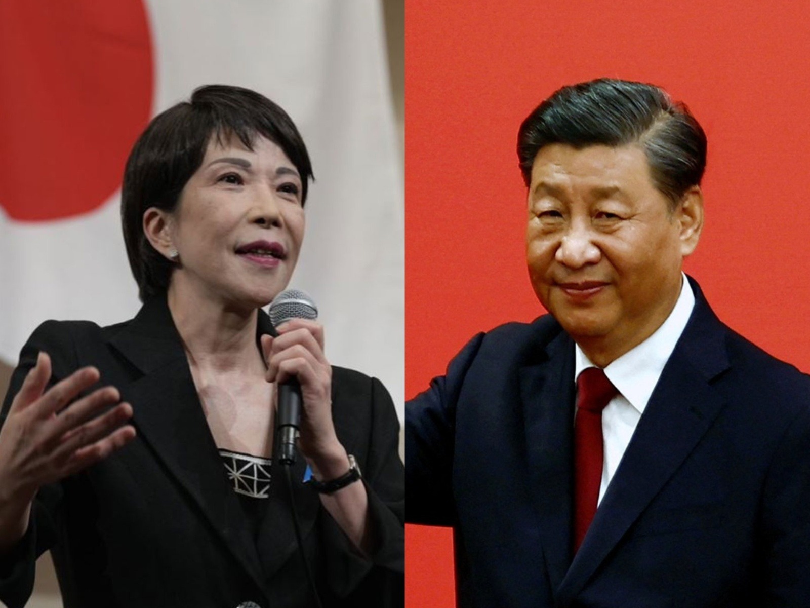 Japanese Prime Minister Sanae Takaichi (on left) and Chinese President Xi Jinping (Photo/Reuters) Japanese Prime Minister Sanae Takaichi (on left) and Chinese President Xi Jinping (Photo/Reuters)