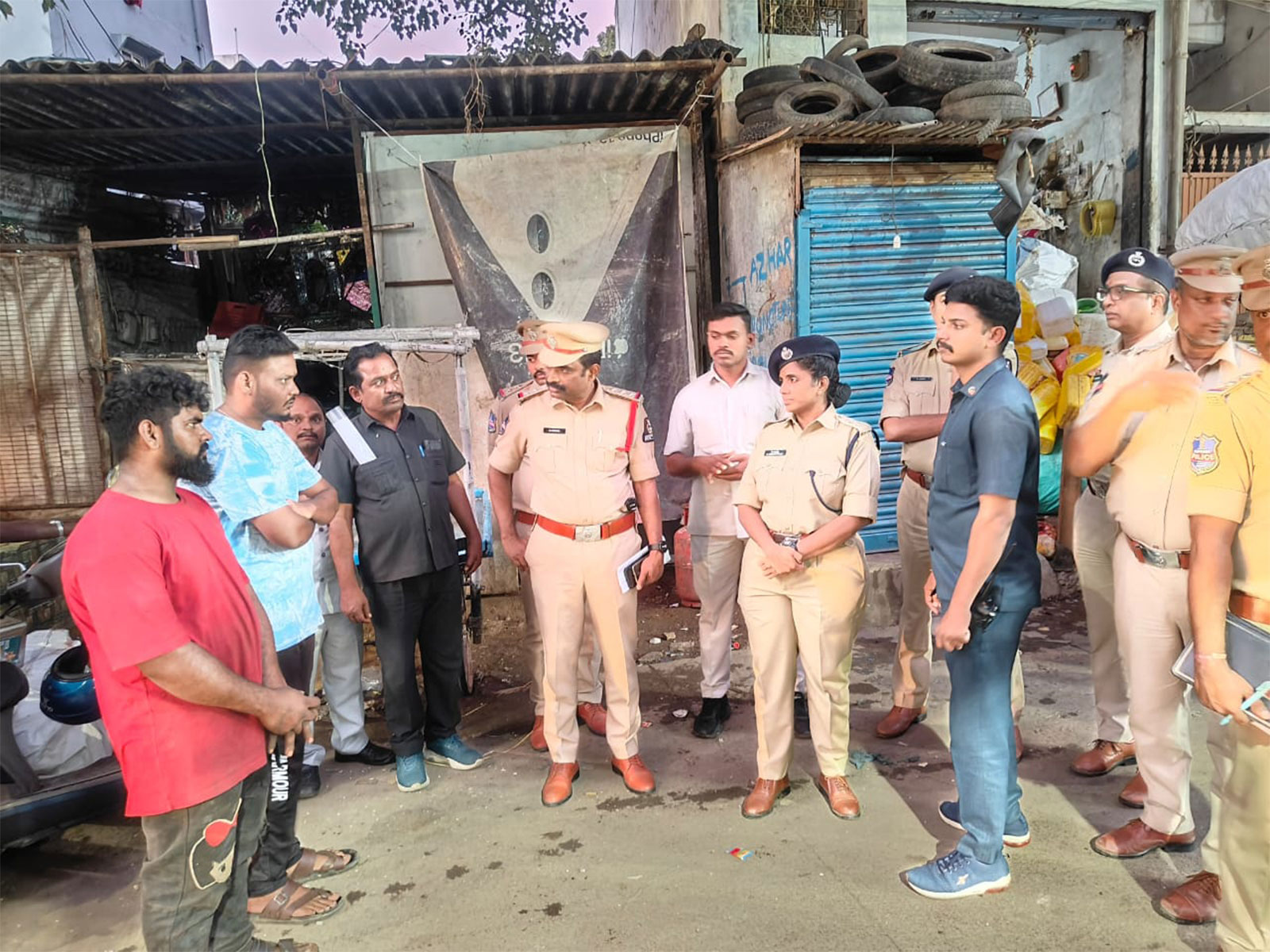 Deputy Commissioner of Police K. Shilpavalli visits various areas in Musheerabad (Photo/ANI) Deputy Commissioner of Police K. Shilpavalli visits various areas in Musheerabad (Photo/ANI)