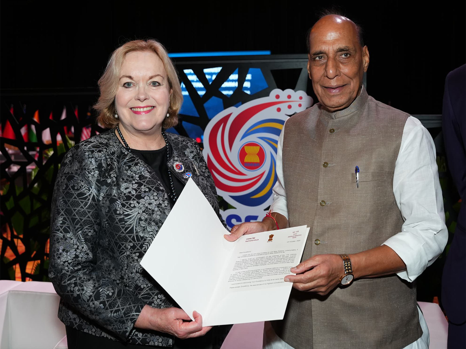 Rajnath Singh with Defence Ministers of New Zealand on ADMM-Plus sidelines (Photo/X@rajnathsingh) Rajnath Singh with Defence Ministers of New Zealand on ADMM-Plus sidelines (Photo/X@rajnathsingh)