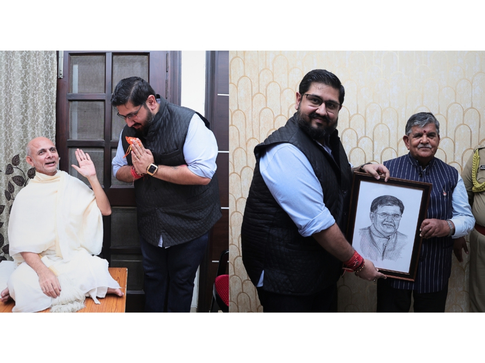 Governor of Punjab and Sahil Luthra Join in Spiritual Dialogue with Shri Hansratna Surishwarji Maharaj Ji