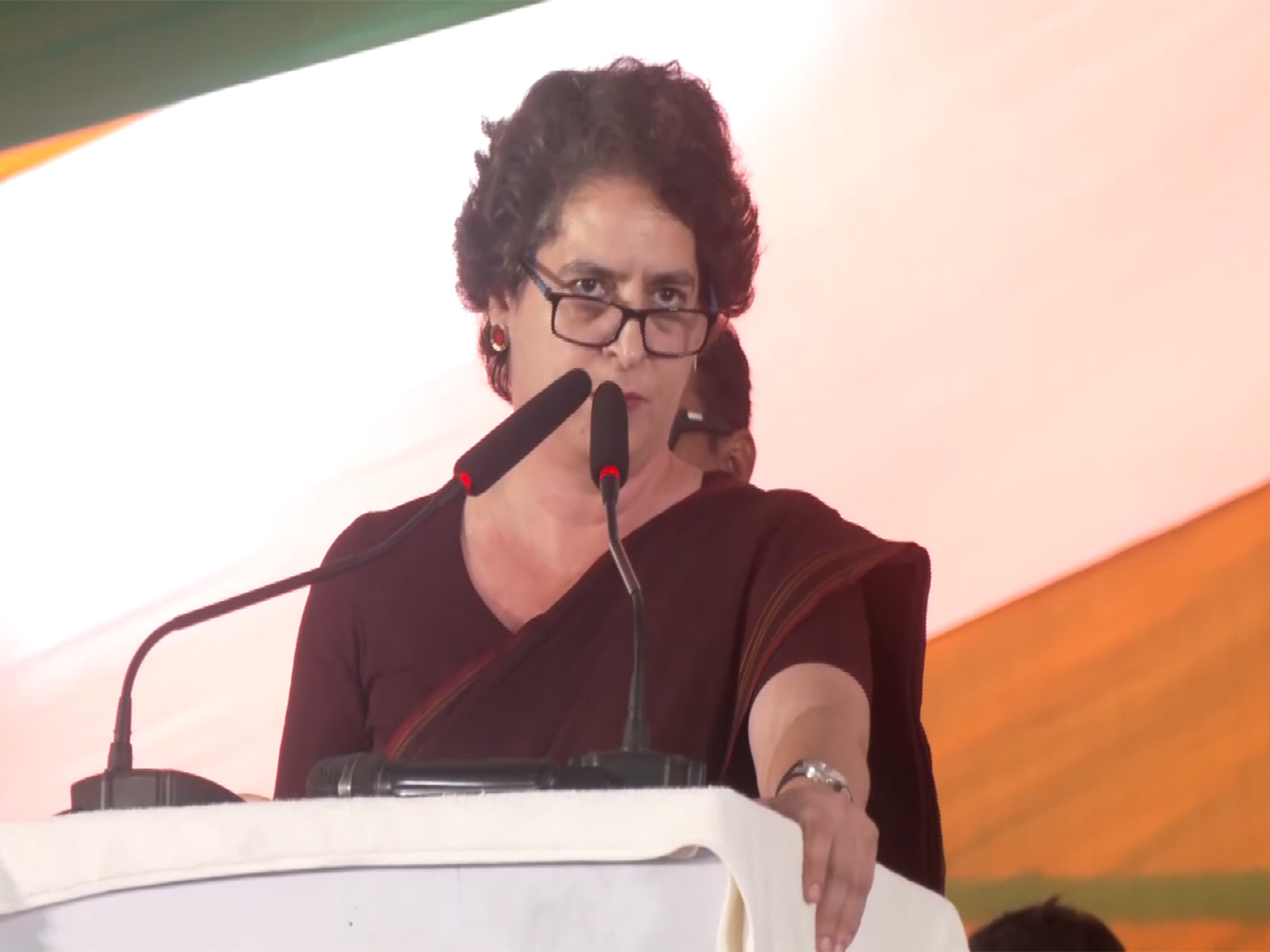 Congress leader Priyanka Gandhi Vadra at an election rally in Begusarai (Photo: ANI) Congress leader Priyanka Gandhi Vadra at an election rally in Begusarai (Photo: ANI)