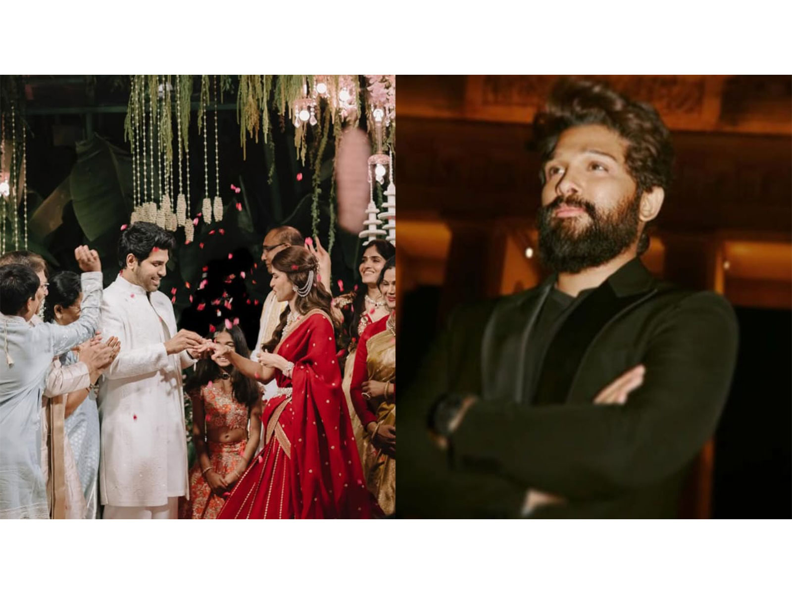 Sirish’s engagement ceremony (L), Allu Arjun (R) (Photo/instagram/@alluarjunonline)
