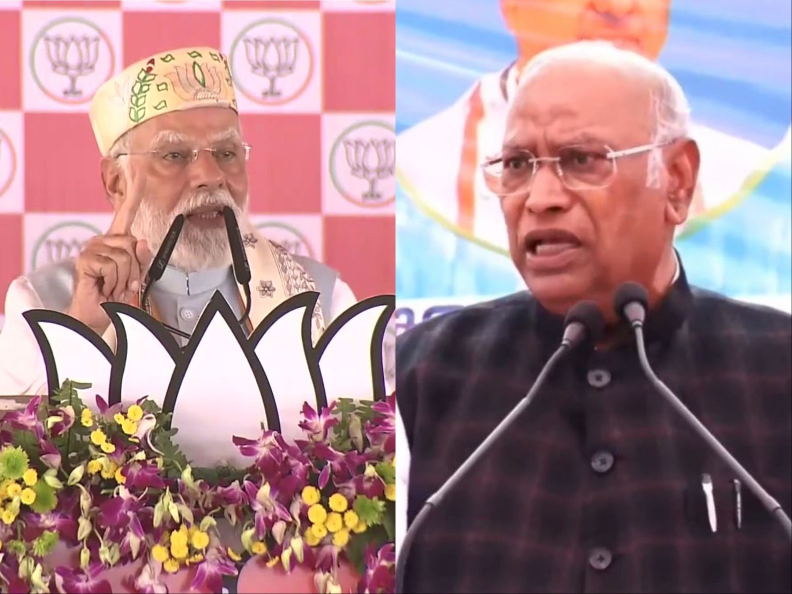 Prime Minister Narendra Modi and Congress President Mallikarjun Kharge (Photo/ANI) Prime Minister Narendra Modi and Congress President Mallikarjun Kharge (Photo/ANI)