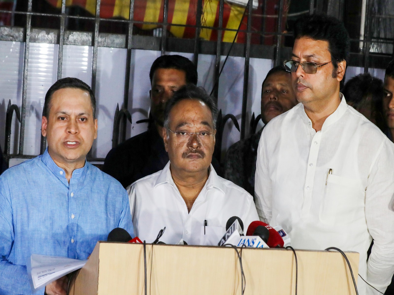 BJP West Bengal State President Samik Bhattacharya with Biplab Dev and Amit Malviya (Photo/ANI) BJP West Bengal State President Samik Bhattacharya with Biplab Dev and Amit Malviya (Photo/ANI)