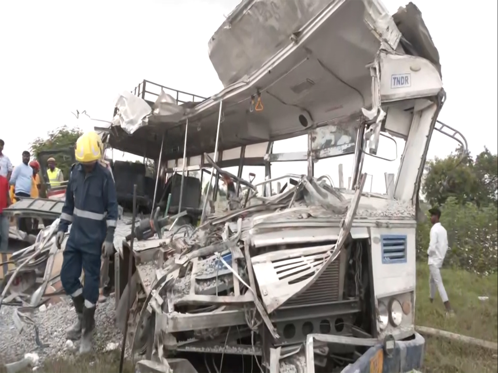 Visuals from the accident site (Photo/ANI) Visuals from the accident site (Photo/ANI)
