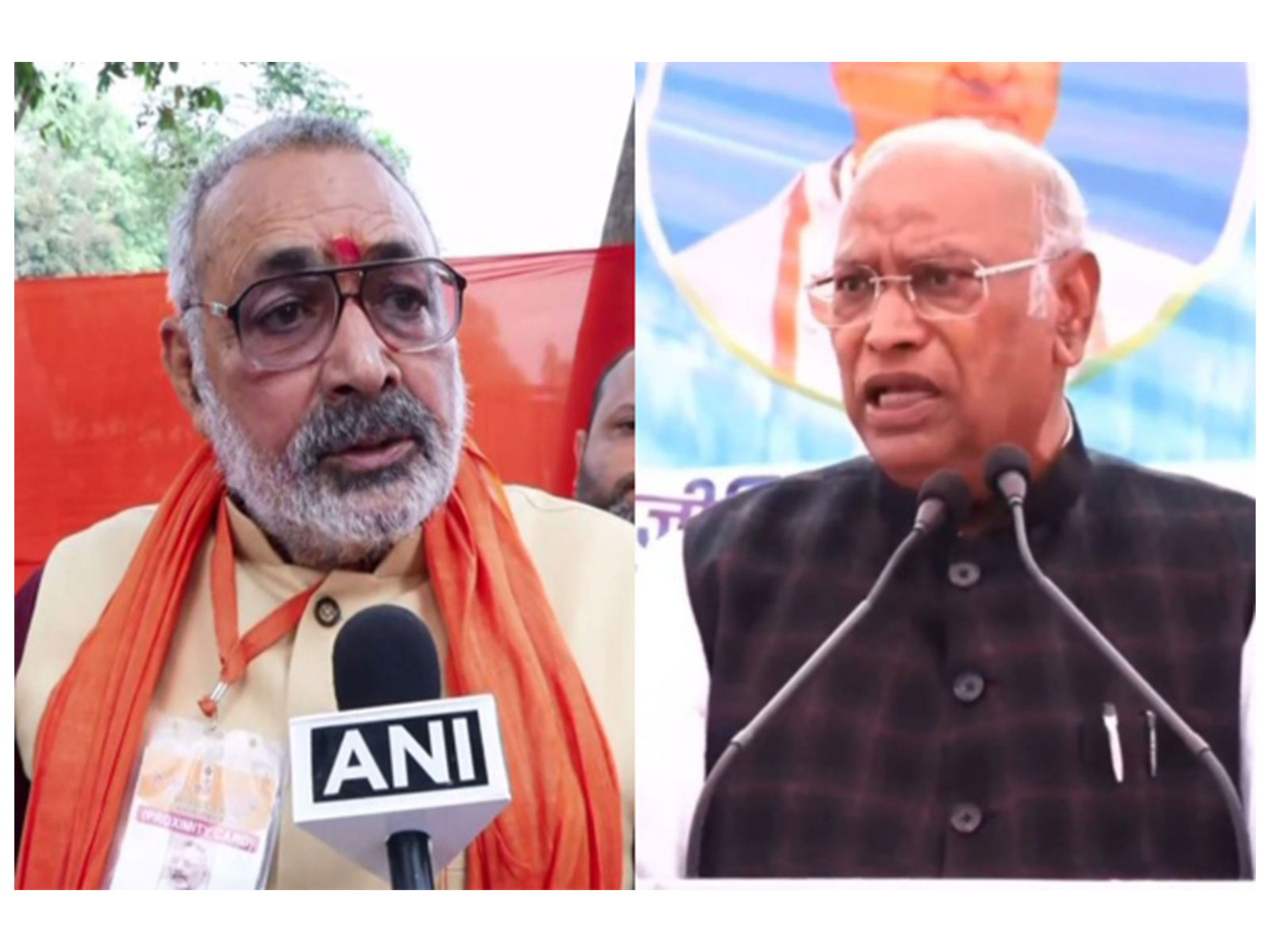 Union Minister Giriraj Singh and Congress president Mallikarjun Kharge (Photo: ANI) Union Minister Giriraj Singh and Congress president Mallikarjun Kharge (Photo: ANI)