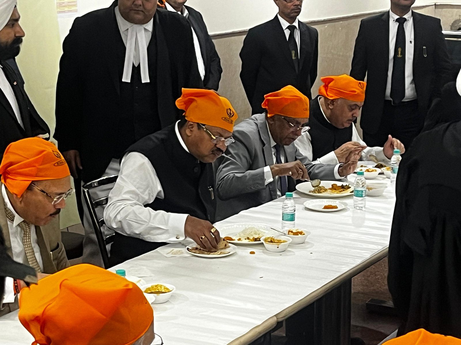 Chief Justice of India BR Gavai and other apex court judges participated in a community ‘langar’ at the Supreme Court (Photo/ANI)