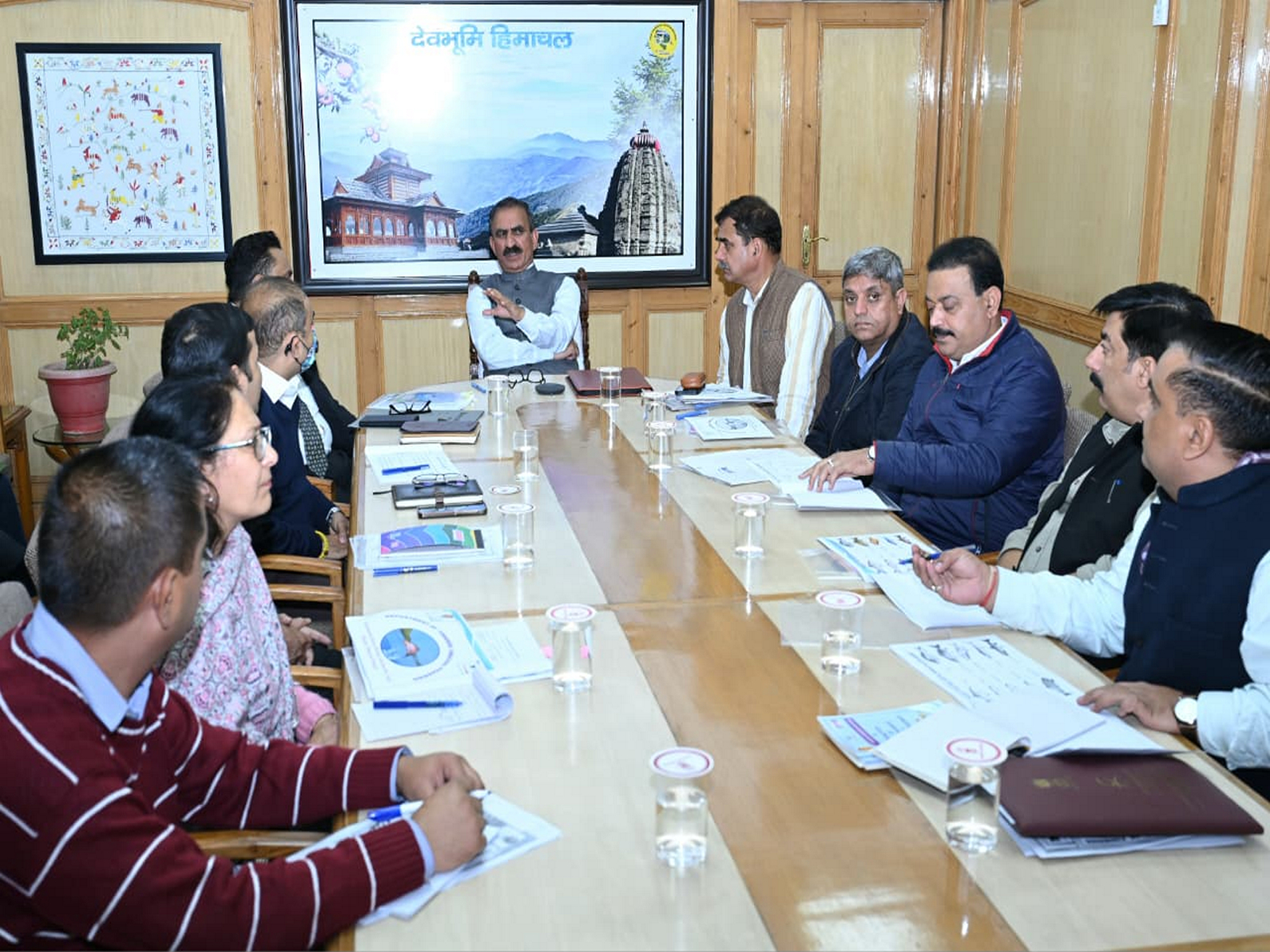 Himachal Pradesh CM Sukhvinder Singh during the meeting. (Photo/X) Himachal Pradesh CM Sukhvinder Singh during the meeting. (Photo/X)