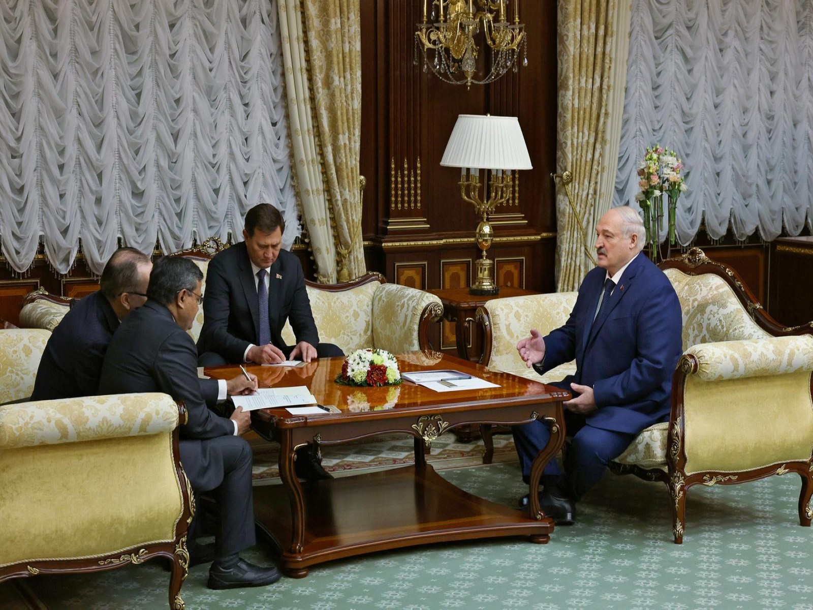 Indian Ambassador to Belarus, Ashok Kumar, meets Belarusian President Aleksandr Lukashenko  (Photo;X/@IndiainBelarus)