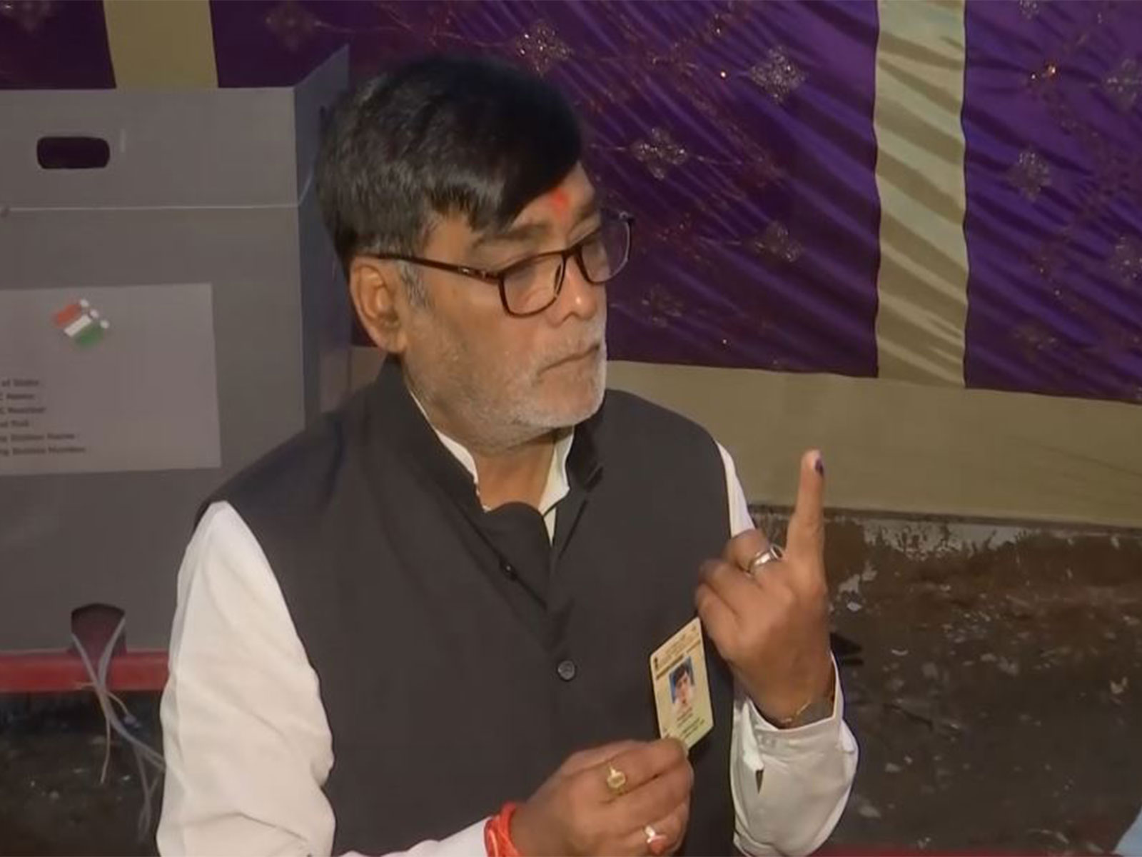 BJP's Danapur candidate Ram Kripal Yadav after casting his vote  (Photo/ANI)