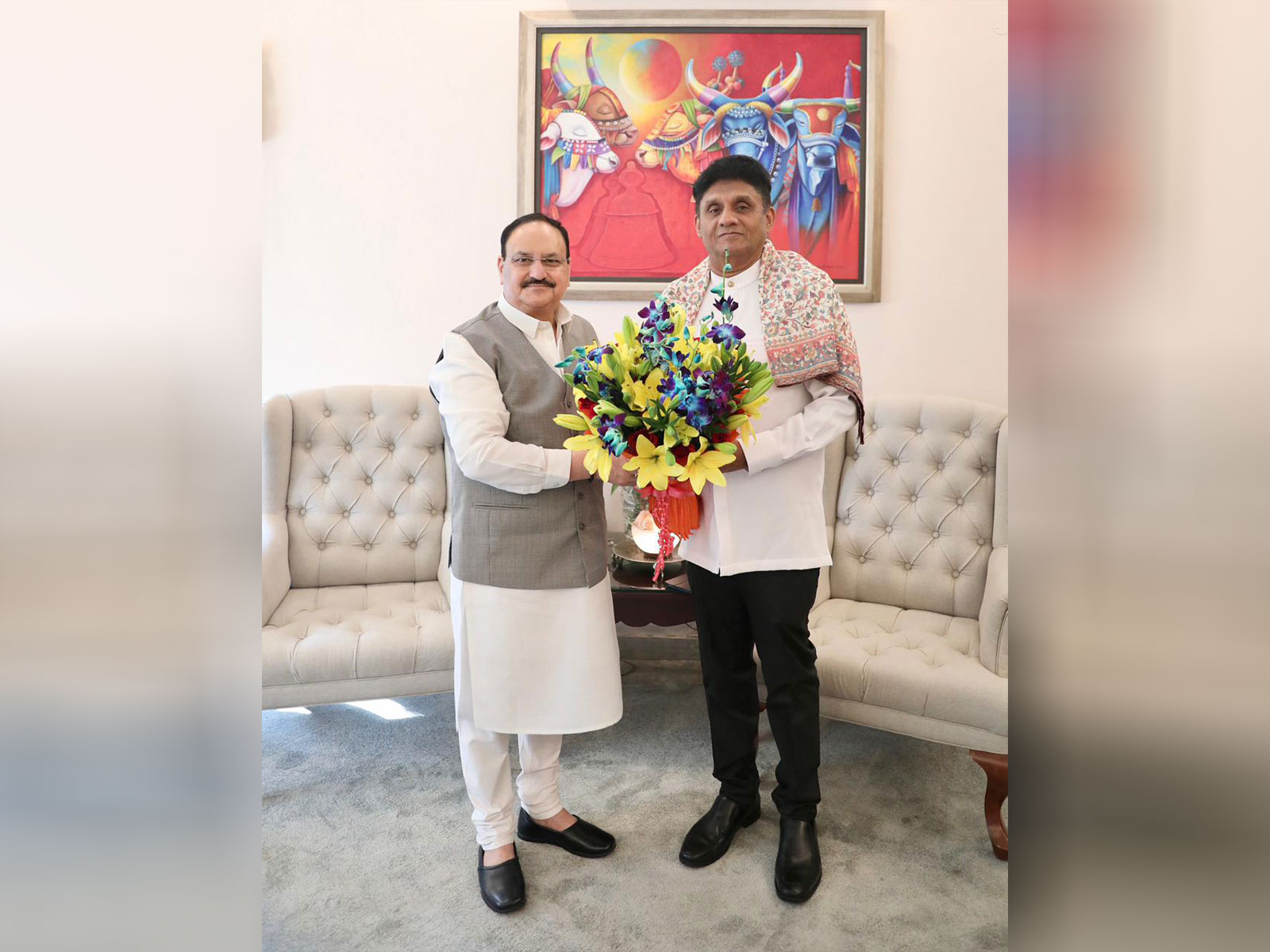 BJP National President JP Nadda with Leader of Opposition of Sri Lanka, Sajith Premadasa (Photo: X@JPNadda) BJP National President JP Nadda with Leader of Opposition of Sri Lanka, Sajith Premadasa (Photo: X@JPNadda)