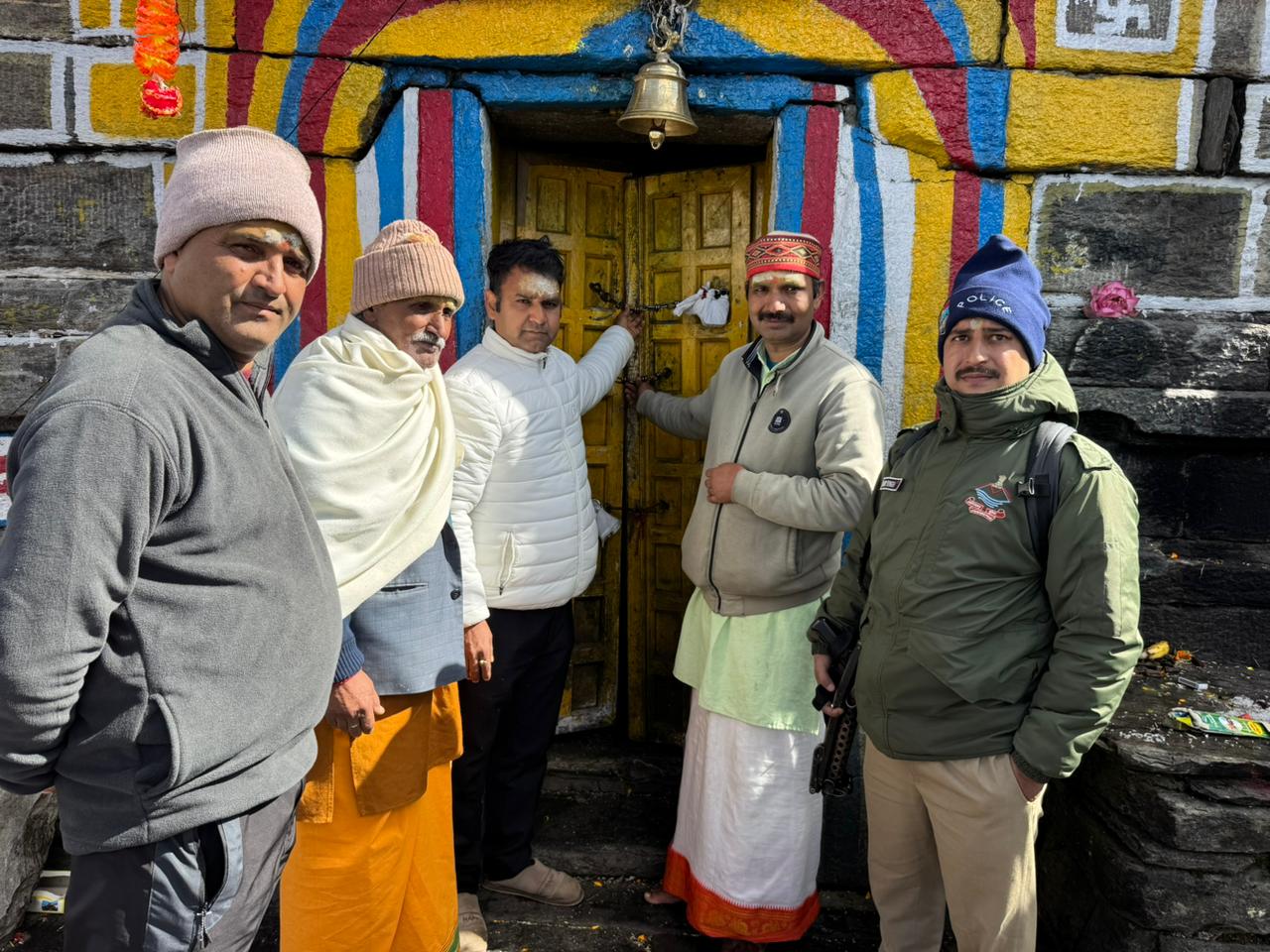 Portals of Tritiya Kedar Shri Tungnath Temple closed today for the winter season (Photo/ANI)
