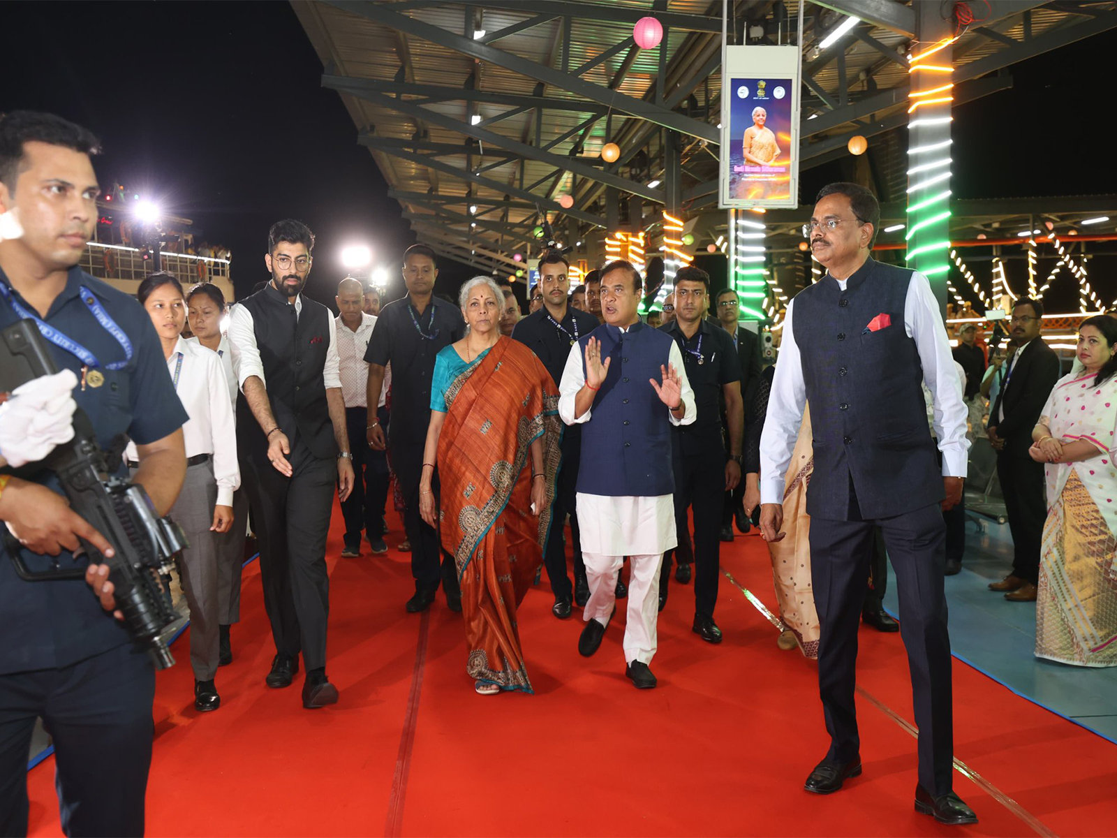 Union Finance Minister Nirmala Sitharaman, accompanied by Assam Chief Minister Himanta Biswa Sarma, (Photo/)@himantabiswa) Union Finance Minister Nirmala Sitharaman, accompanied by Assam Chief Minister Himanta Biswa Sarma, (Photo/)@himantabiswa)