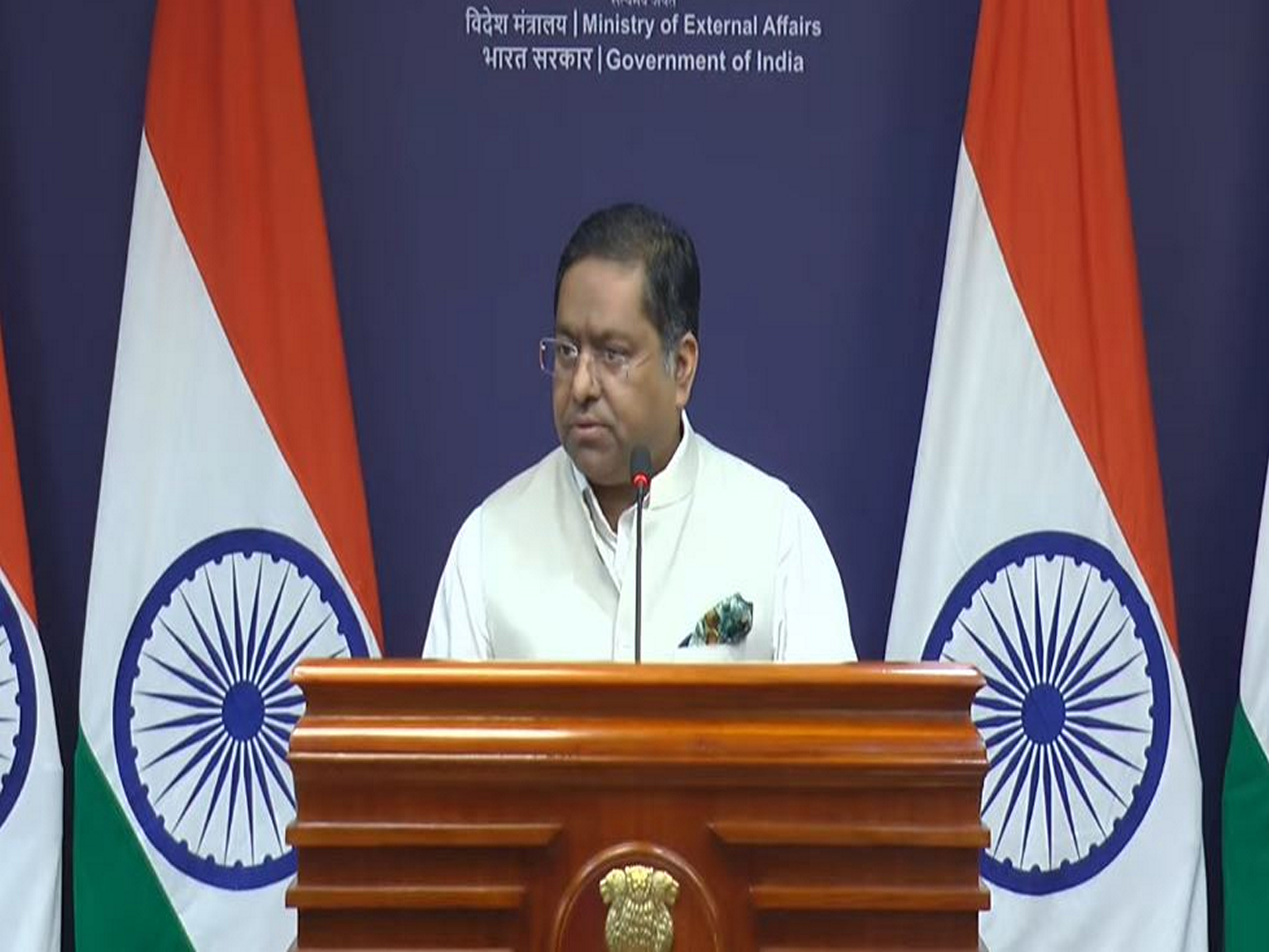 Spokesperson of the Ministry of External Affairs Randhir Jaiswal (Photo/MEAYoutube) Spokesperson of the Ministry of External Affairs Randhir Jaiswal (Photo/MEAYoutube)