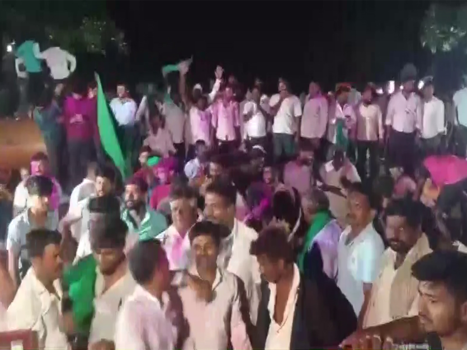 Sugarcane farmers erupt in celebration in Belagavi as the Karnataka govt increases procurement price (Photo/ANI) Sugarcane farmers erupt in celebration in Belagavi as the Karnataka govt increases procurement price (Photo/ANI)