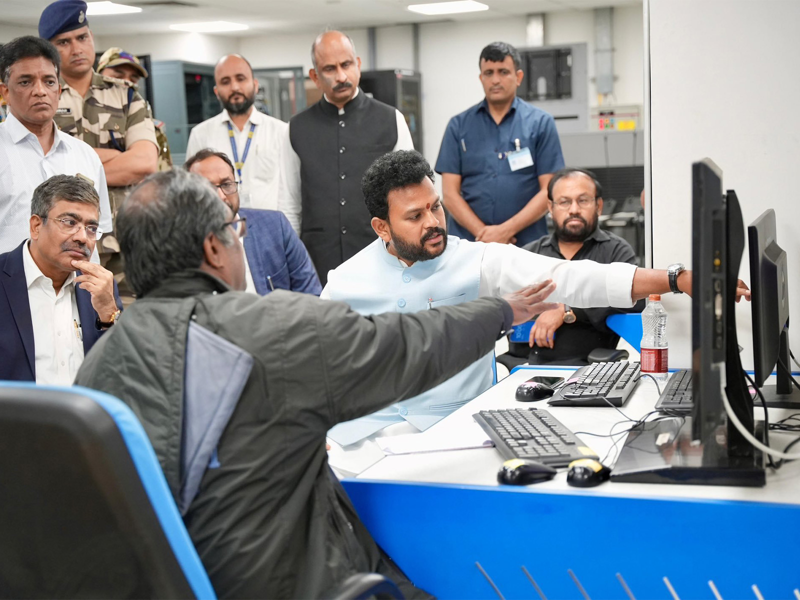 Union Civil Aviation Minister Ram Mohan Naidu reviews situation at Delhi ATC towers (Photo/X/@RamMNK)