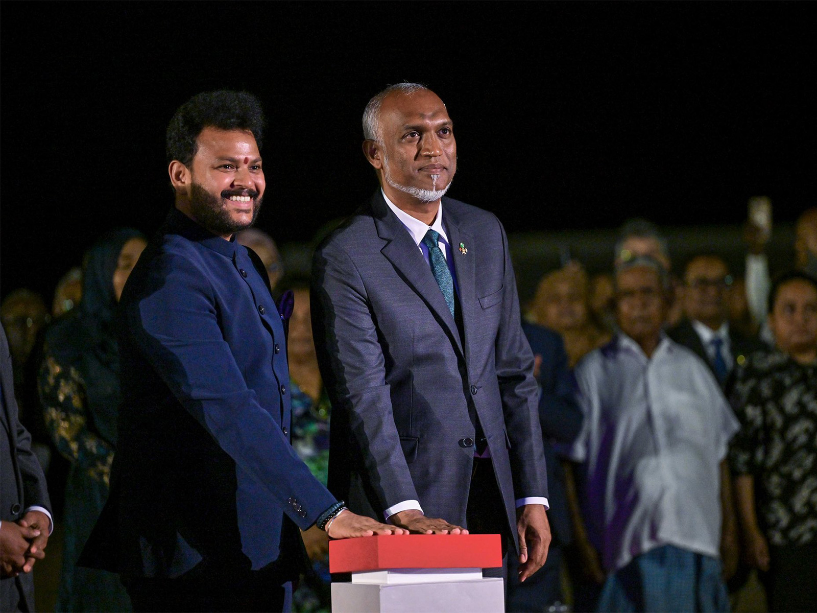 Minister of Civil Aviation Kinjarapu Ram Mohan Naidu with Maldives President Mohamed Muizzu (Photo/ X@presidencymv)
