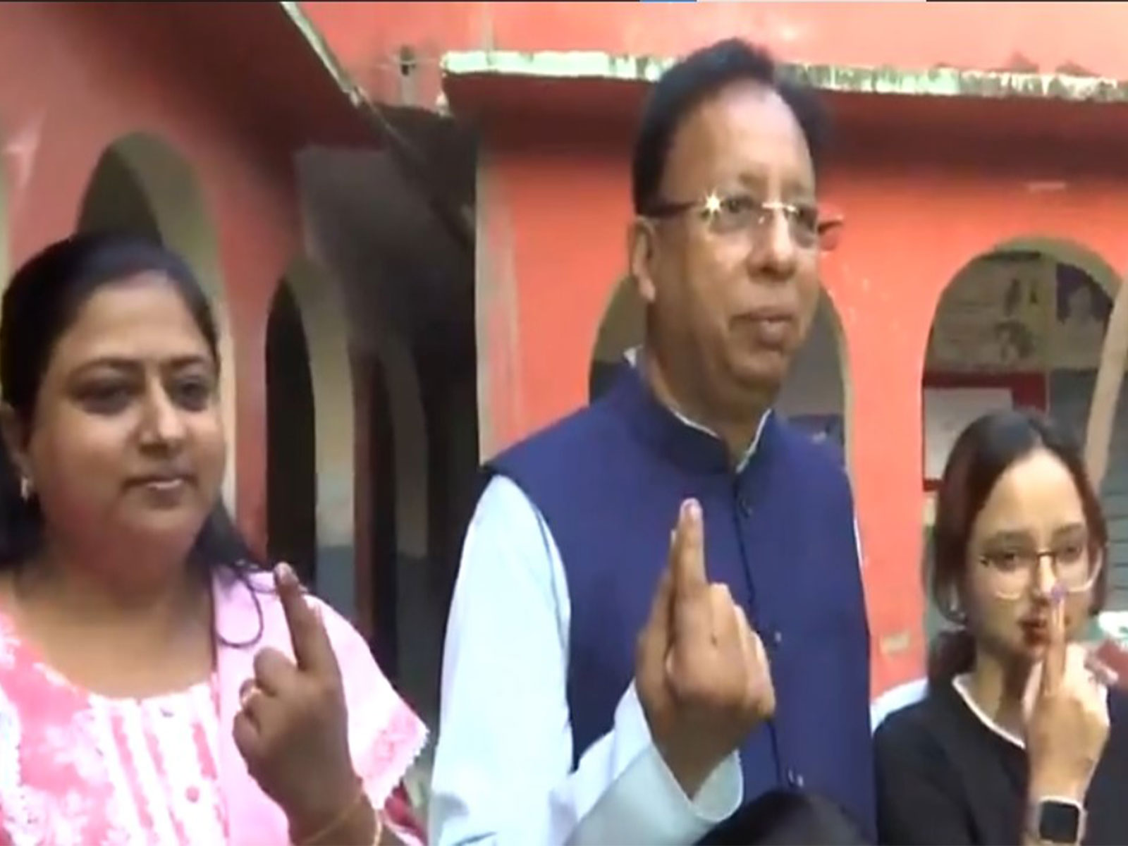 BJP MP Sanjay Jaiswal cast vote along with family (Photo: ANI) BJP MP Sanjay Jaiswal cast vote along with family (Photo: ANI)