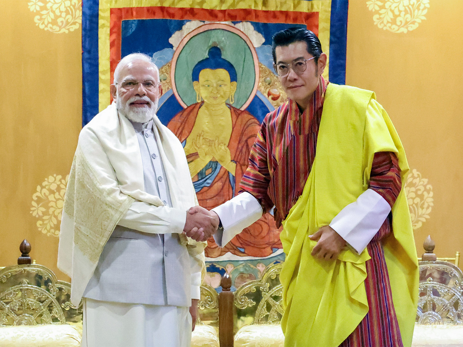Prime Minister Narendra Modi and Bhutan King Jigme Khesar Namgyel Wangchuck (Photo/ANI)