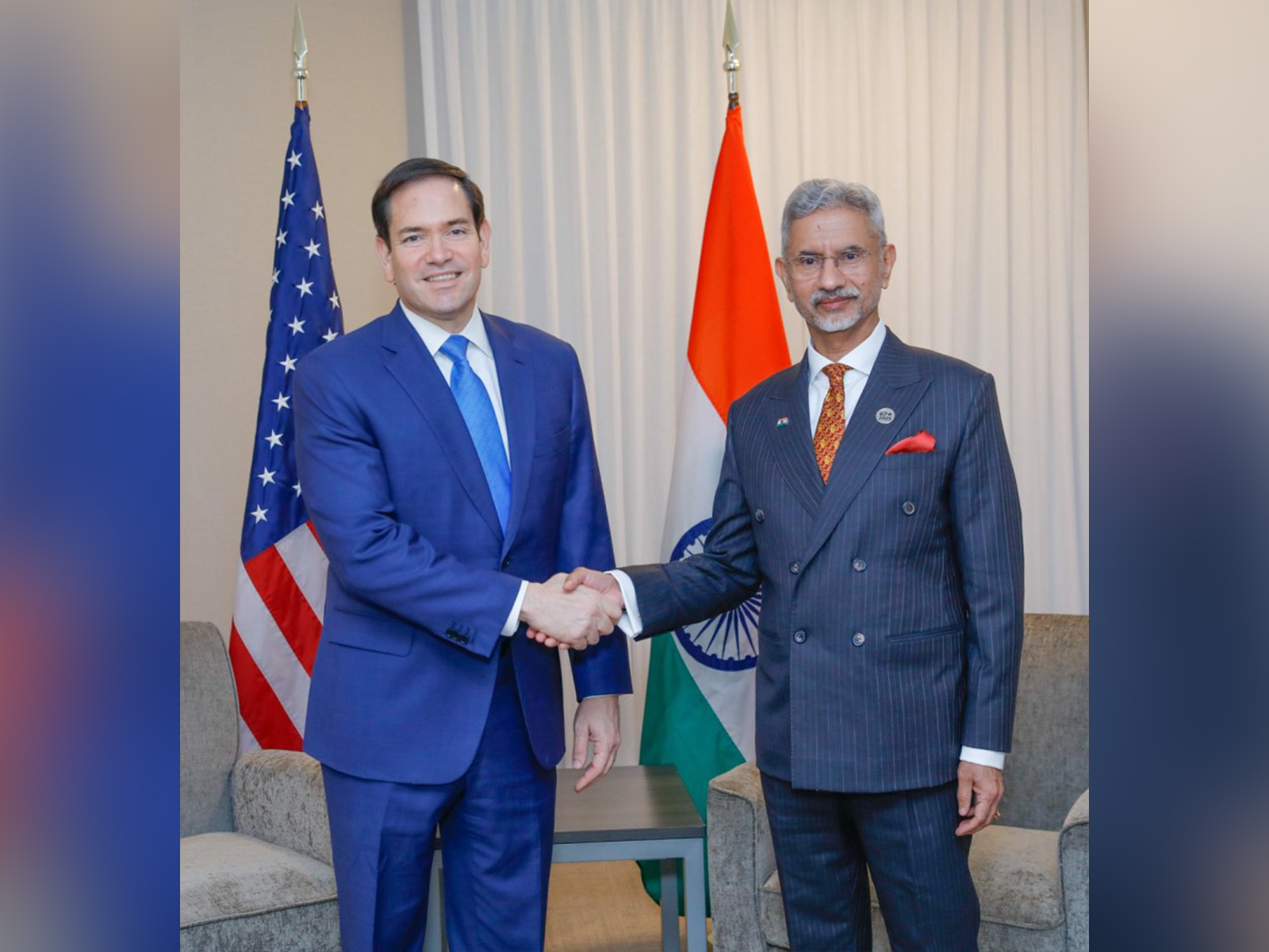 External Affairs Minister S Jaishankar meets United States Secretary of State Marco Rubio on the sidelines of the G7 Foreign Ministers’ Meeting in Niagara. (Photo: X/@DrSJaishankar)