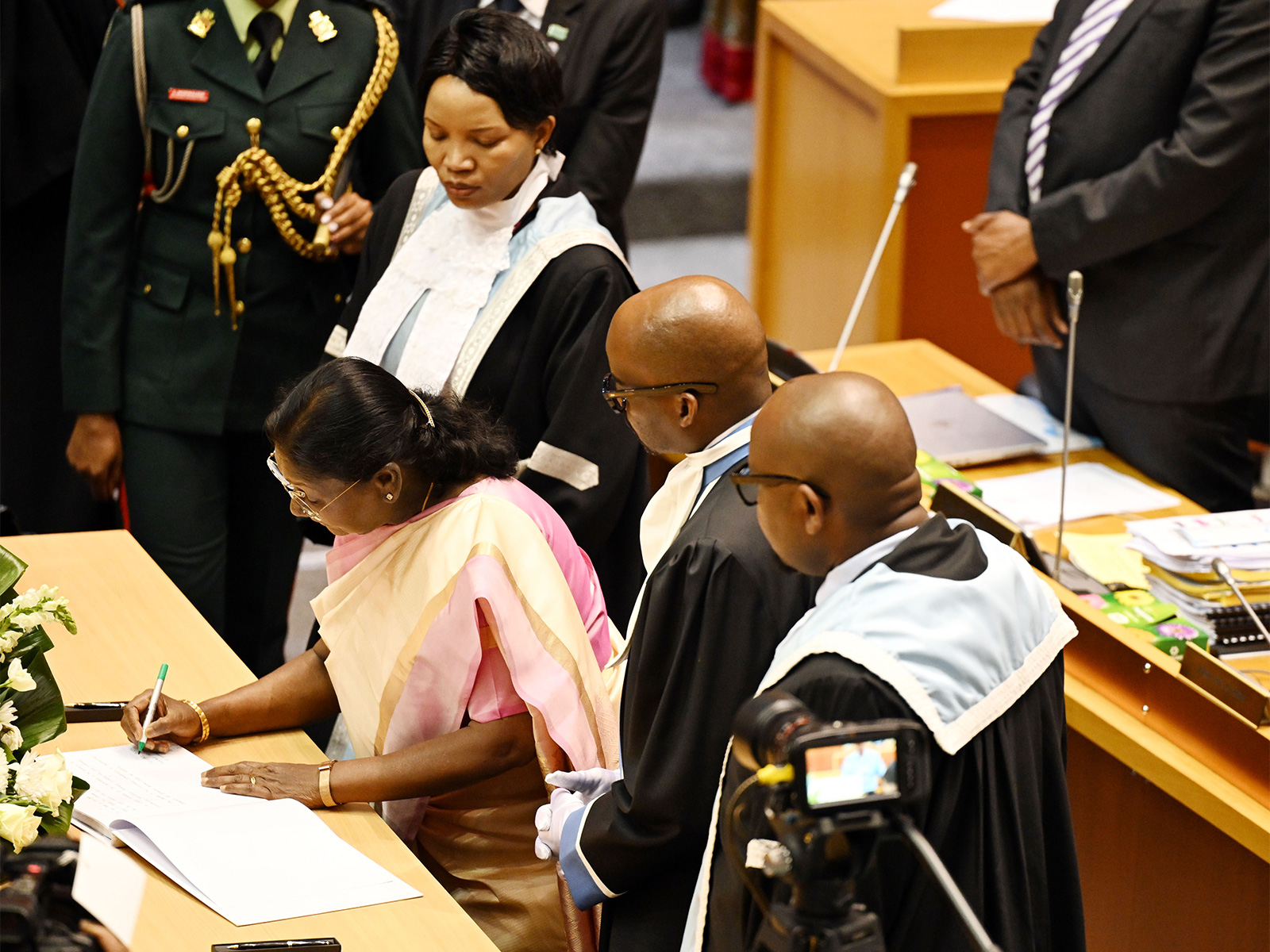 President Droupadi Murmu during her visit to the National Assembly of Botswana in Gaborone. (Image Source: PIB) President Droupadi Murmu during her visit to the National Assembly of Botswana in Gaborone. (Image Source: PIB)