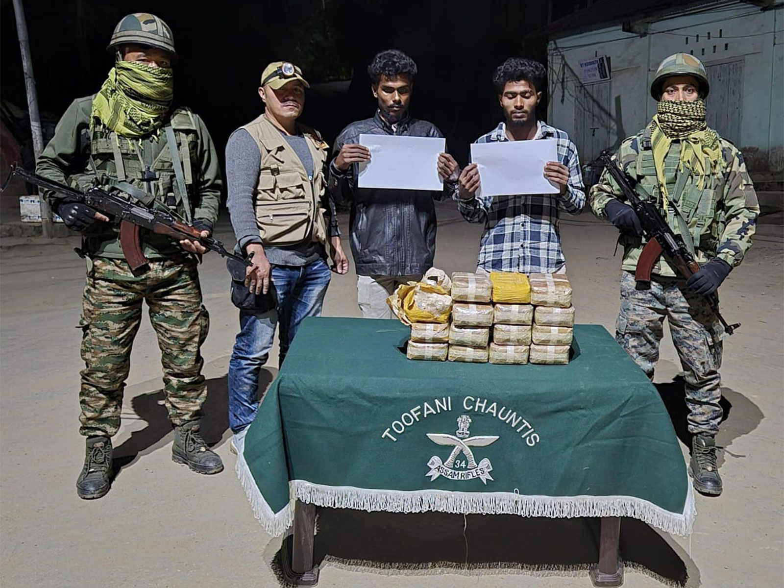 Assam rifles bust methamphetamine tablets in Mizoram. (Photo/ANI) Assam rifles bust methamphetamine tablets in Mizoram. (Photo/ANI)