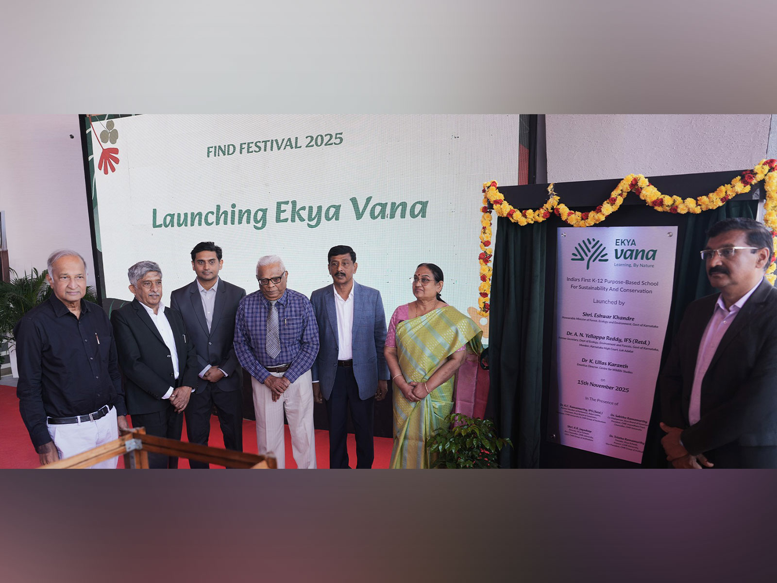 Dignitaries unveil Ekya Vana, India’s first purpose-based K–12 school for sustainability and conservation, at the FIND Festival 2025 Dignitaries unveil Ekya Vana, India’s first purpose-based K–12 school for sustainability and conservation, at the FIND Festival 2025