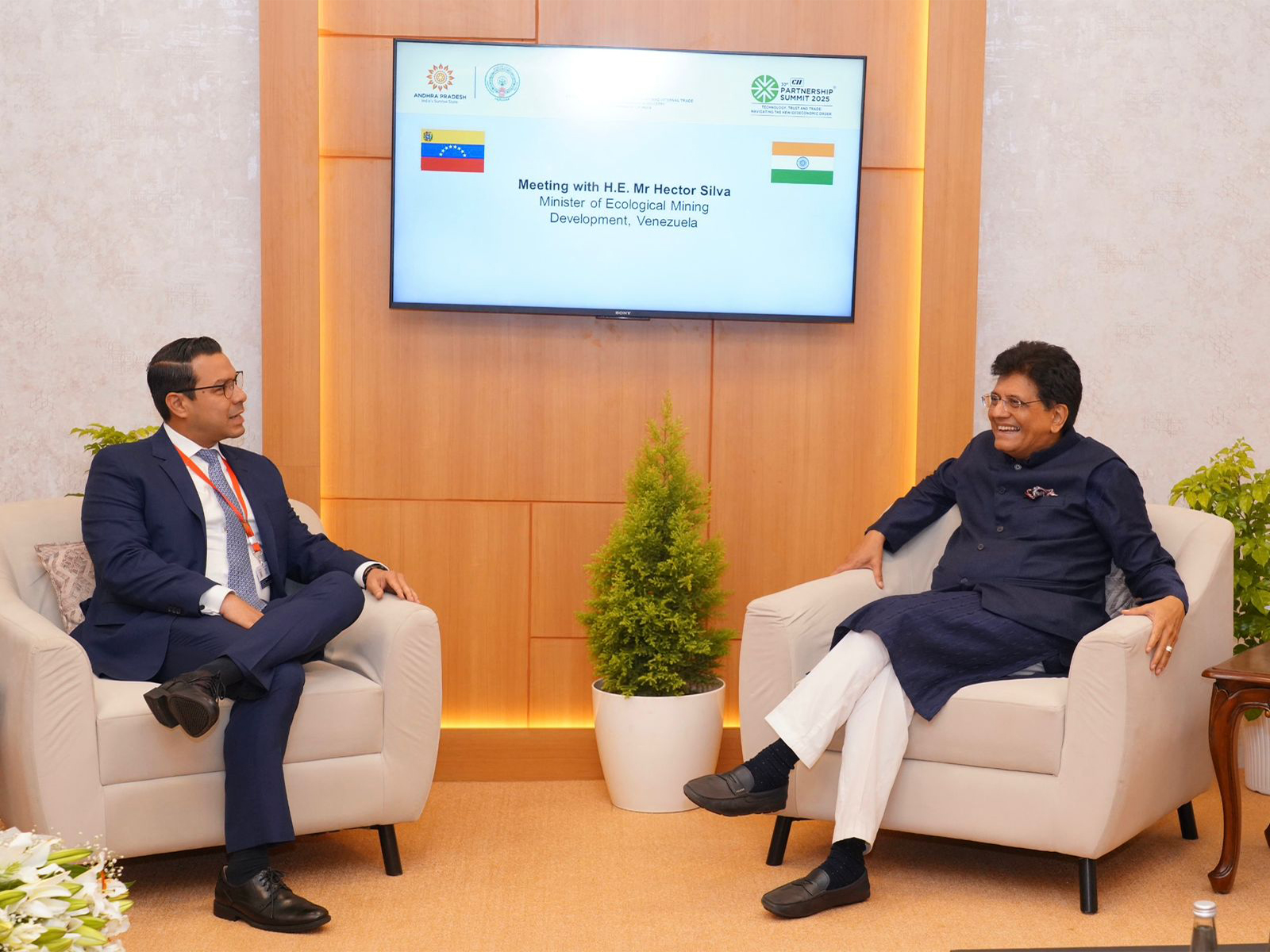 Venezuela Minister Hector Silva with Union Minister Piyush Goyal (Image: X/Piyush Goyal) Venezuela Minister Hector Silva with Union Minister Piyush Goyal (Image: X/Piyush Goyal)