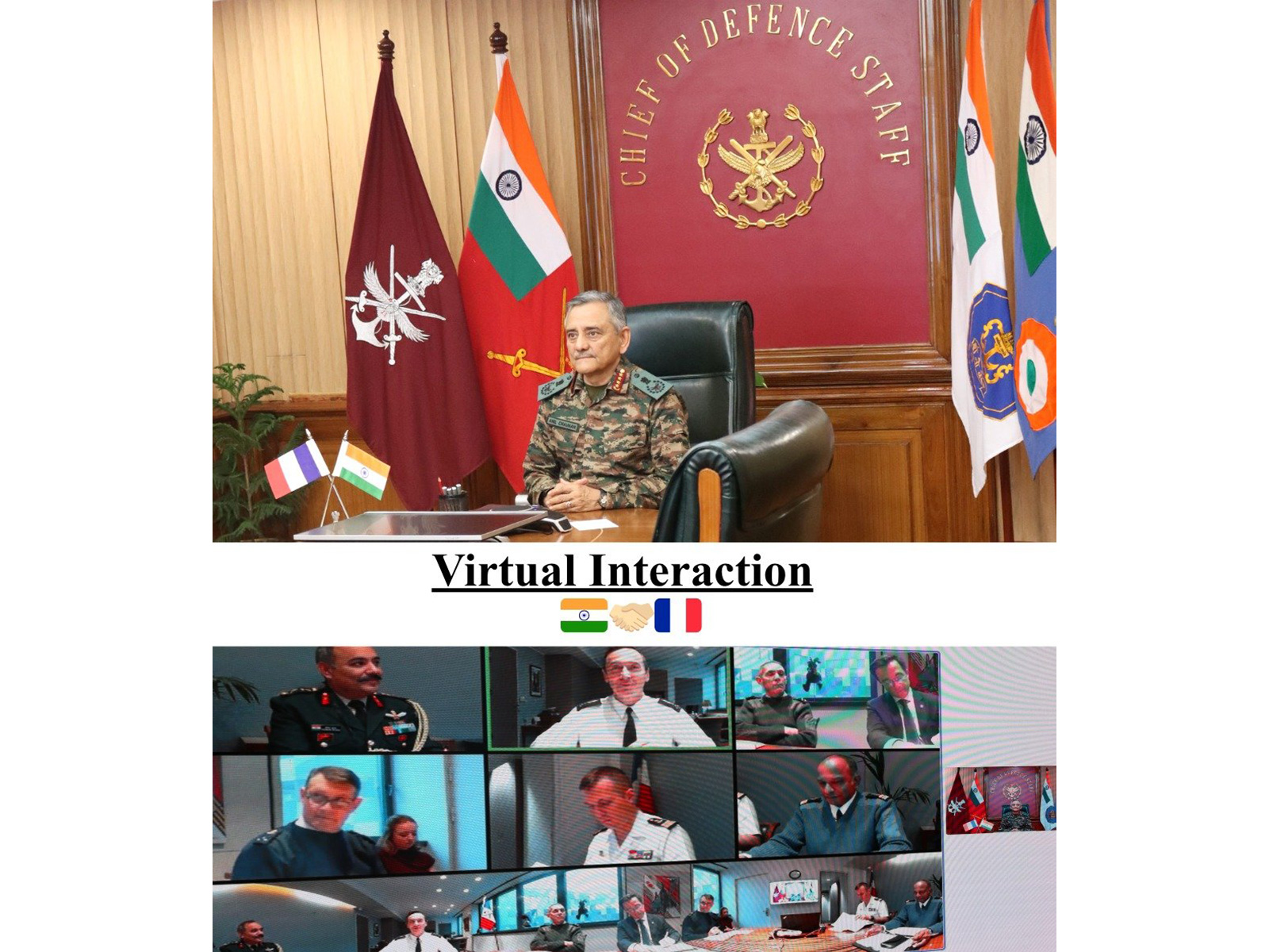 India–France defence chiefs hold talks (Photo/Headquarters, Integrated Defence Staff) India–France defence chiefs hold talks (Photo/Headquarters, Integrated Defence Staff)