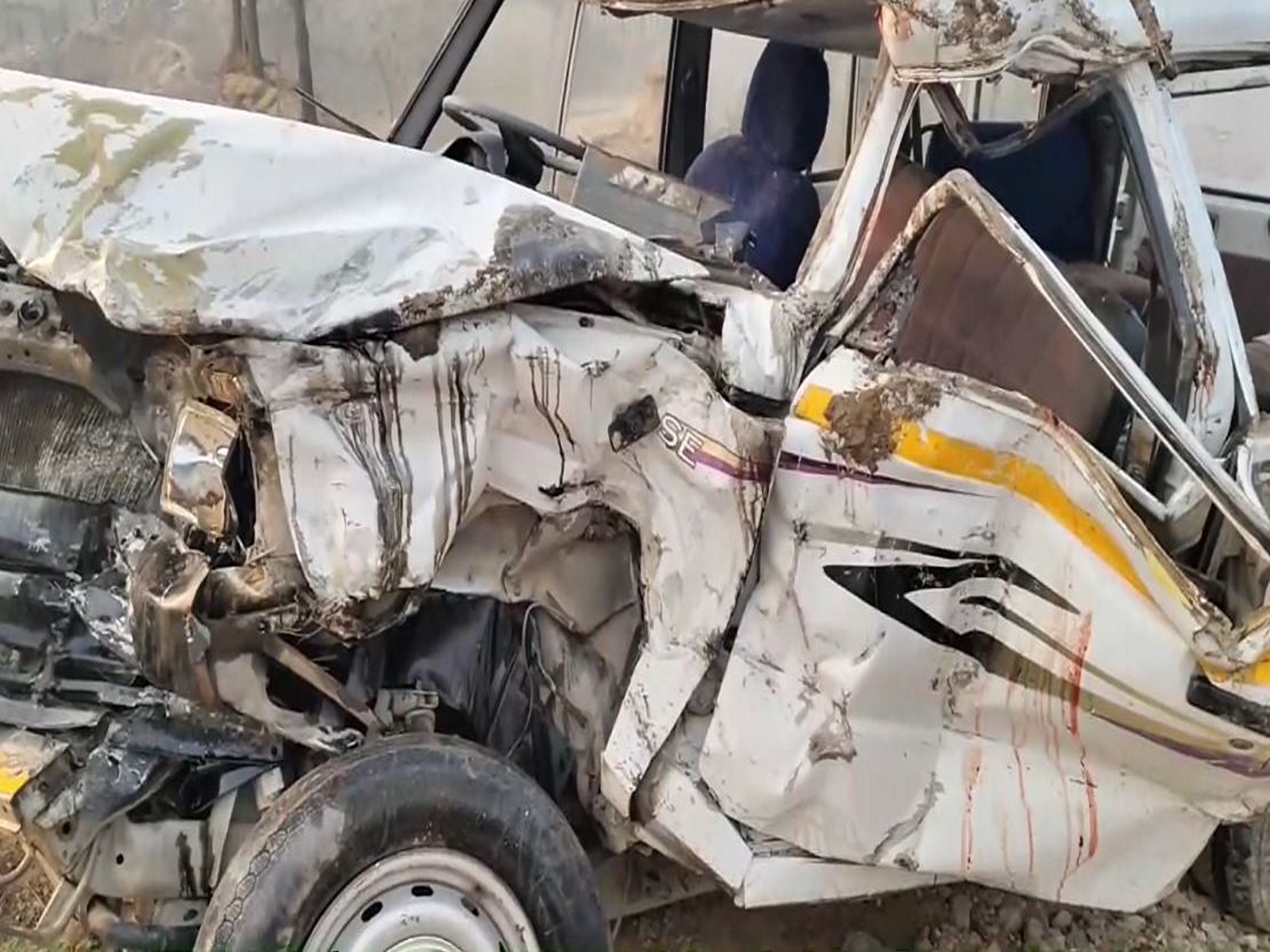 Visual of the crashed four-wheeler (Photo/ANI)