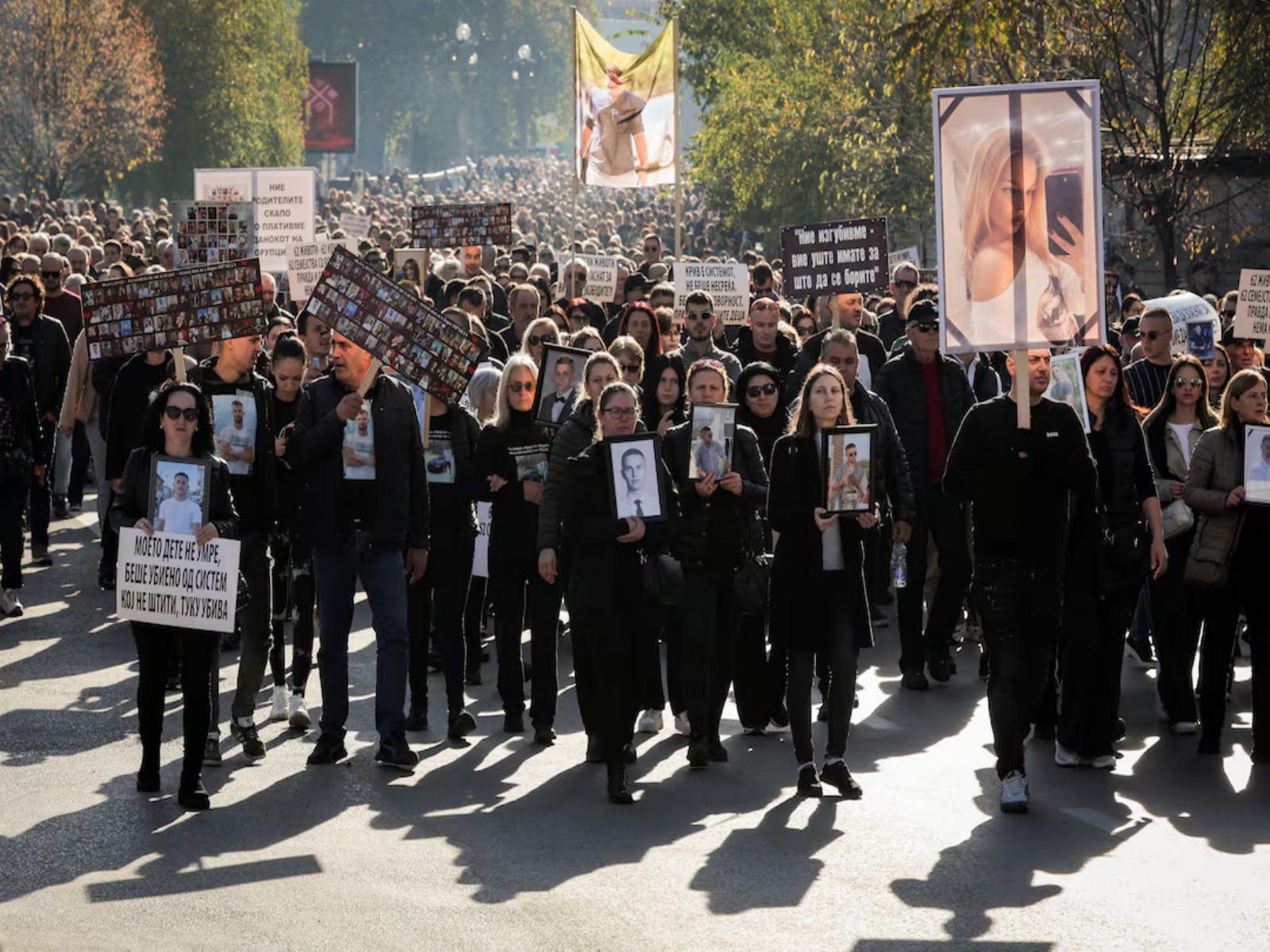 Families of victims of the Pulse nightclub fire take part in the “Angels March” protest in Skopje, North Macedonia. (Photo/Reuters) Families of victims of the Pulse nightclub fire take part in the “Angels March” protest in Skopje, North Macedonia. (Photo/Reuters)