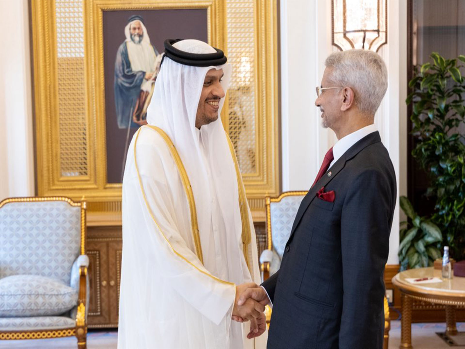 EAM Jaishankar meets Qatar PM and Foreign Minister Sheikh Mohammed bin Abdulrahman bin Jassim Al Thani (Photo/ X@DrSJaishankar) EAM Jaishankar meets Qatar PM and Foreign Minister Sheikh Mohammed bin Abdulrahman bin Jassim Al Thani (Photo/ X@DrSJaishankar)