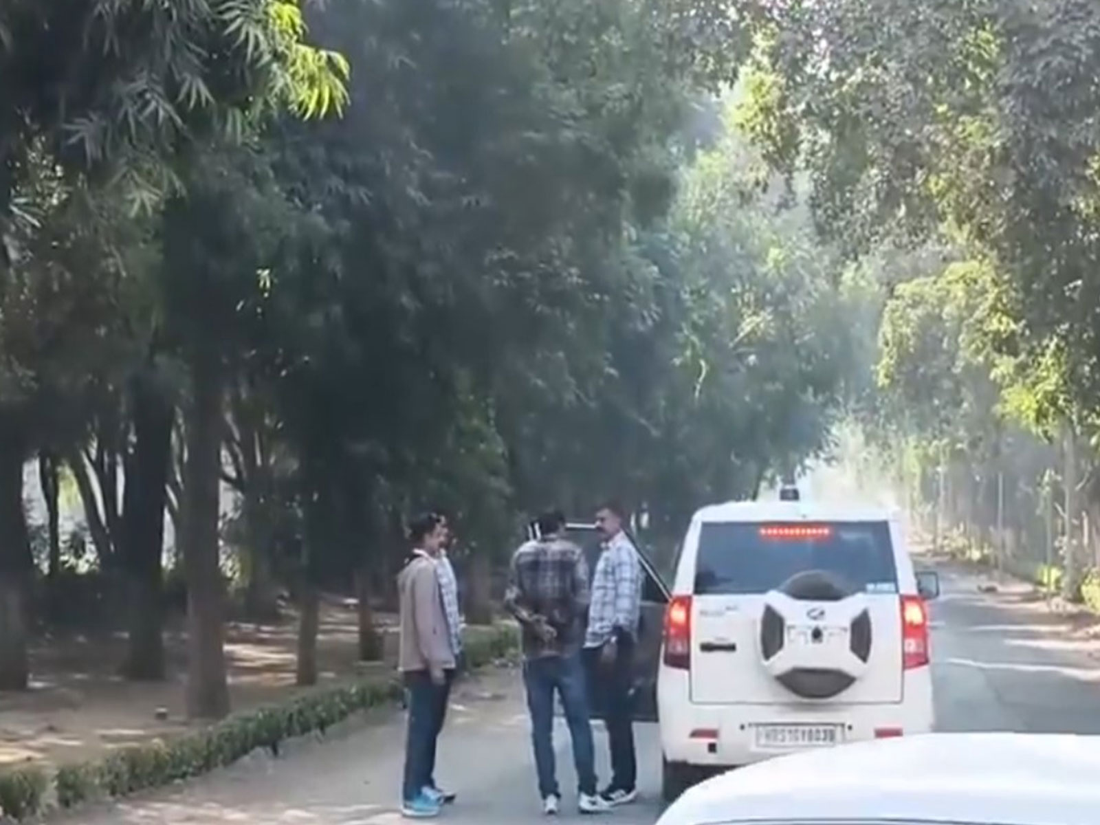 Faridabad Crime Branch officials at Al-Falah university premises (Photo/ANI)