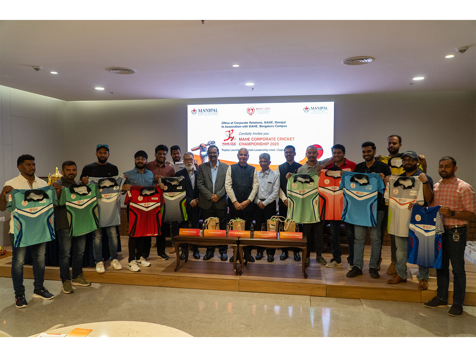 MAHE kick-starts the Corporate Cricket Championship 2025 with a vibrant trophy and jersey reveal MAHE kick-starts the Corporate Cricket Championship 2025 with a vibrant trophy and jersey reveal