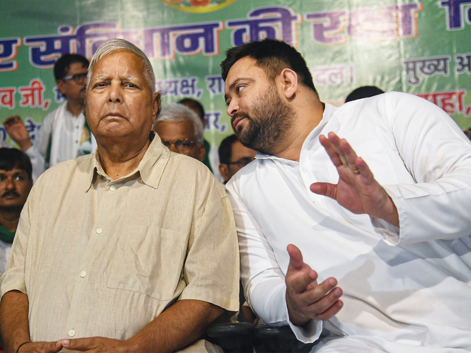 Lalu Prasad Yadav with Tejashwi Yadav (File Photo/ANI) Lalu Prasad Yadav with Tejashwi Yadav (File Photo/ANI)