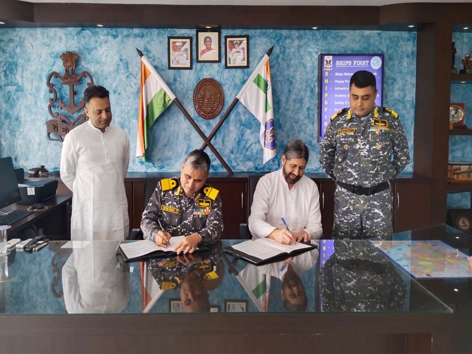 Rear Admiral Satish Shenai, FOTNA, and Br. Pragyachaitanya, Chairman (VVKI) sign a landmark MoU in Chennai